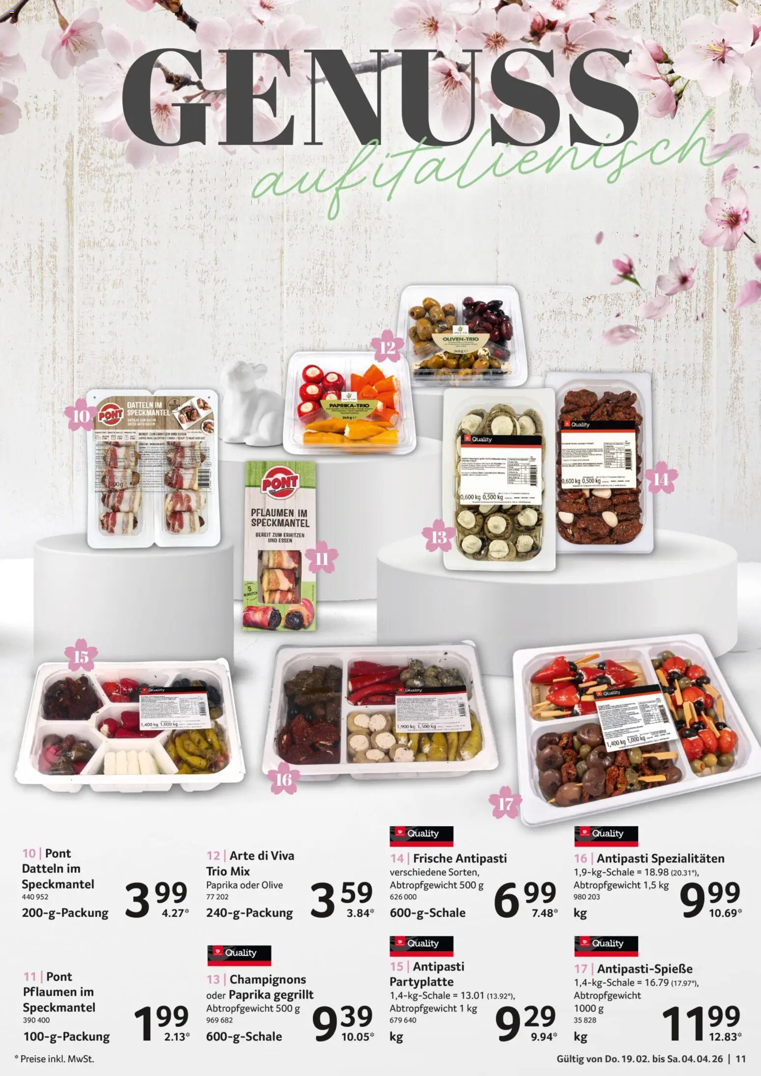 Selgros Feinkost Ostern – gültig ab 19.02.2026 | Seite: 11 | Produkte: Pflaumen, Champignons, Paprika