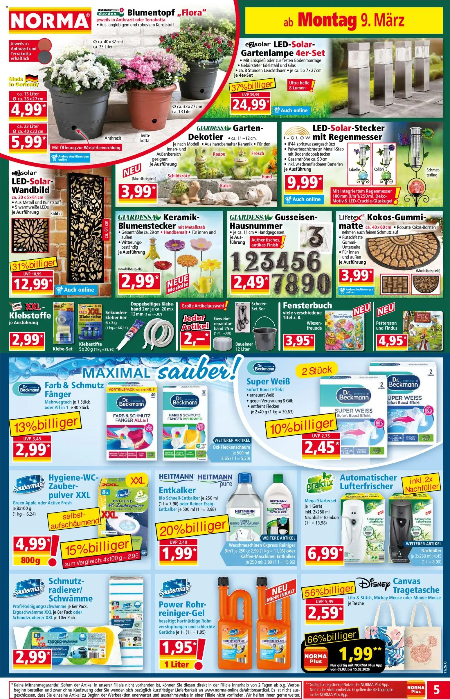 Norma Prospekt 	 – gültig ab 09.03.2026 | Seite: 5 | Produkte: Batterien, Blumentopf, Finish, Apple