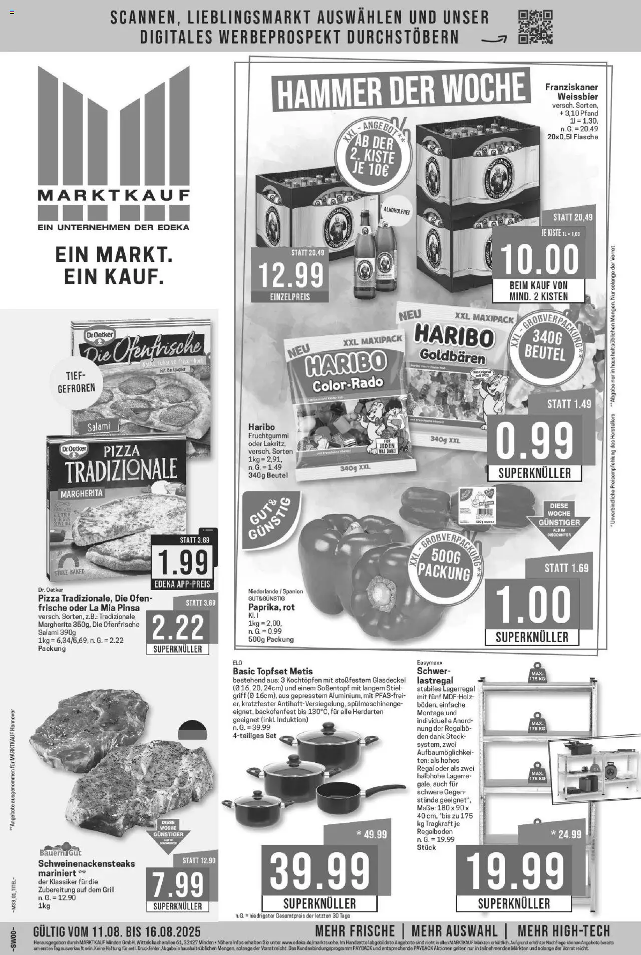 Marktkauf Prospekt 	 - gültig ab dem 11.08.2025 | Seite: 1 | Produkte: Ofen, Franziskaner, Haribo, Ofenfrische