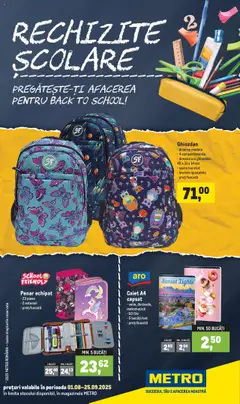 Metro catalog - Rechizite Școlare – previzualizare al pliantului de la Metro valabil de la 01.08.2025