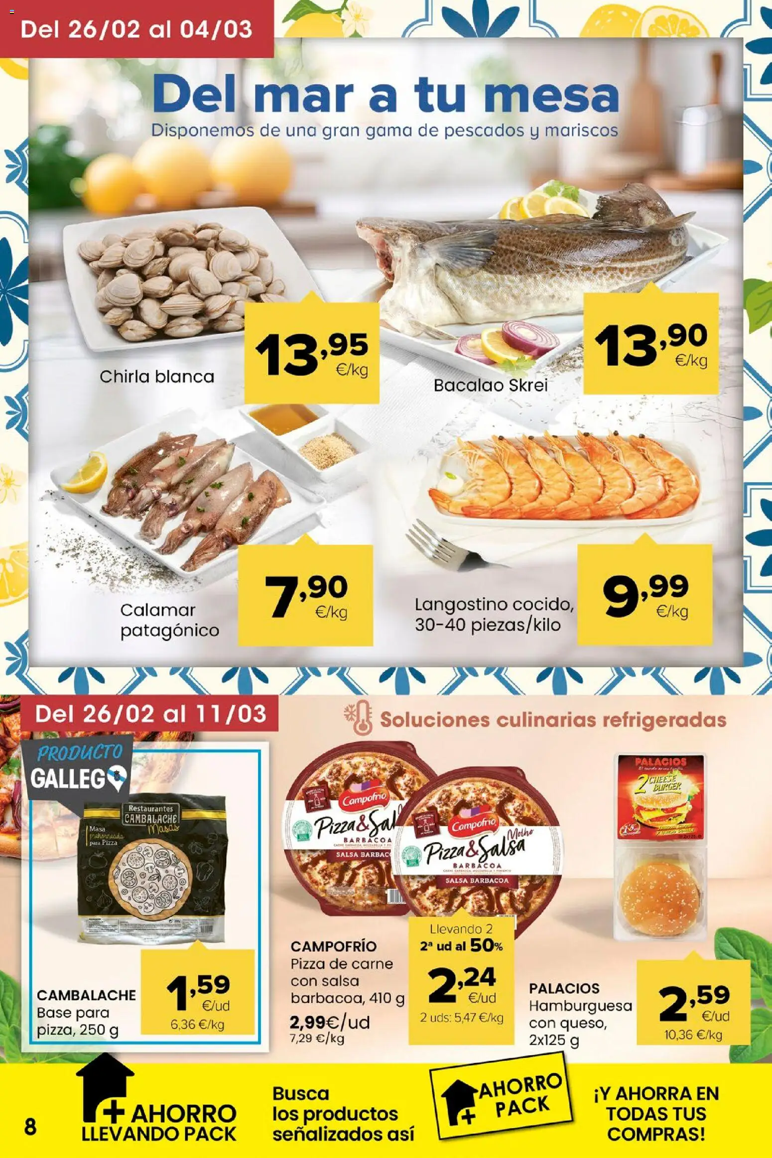 Eroski folleto │ válido desde el 26.02.2026 | Página: 8 | Productos: Barbacoa, Σοκολατούχο γάλα, Mesa, Langostino