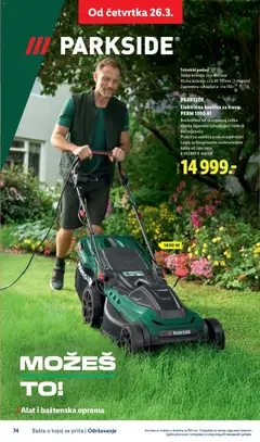 Lidl katalog Bašta o kojoj se priča - pregled Lidl kataloga - važi od 26.02.2026 | Strana: 74 | Proizvode: Parkside, Nož, Kosilica