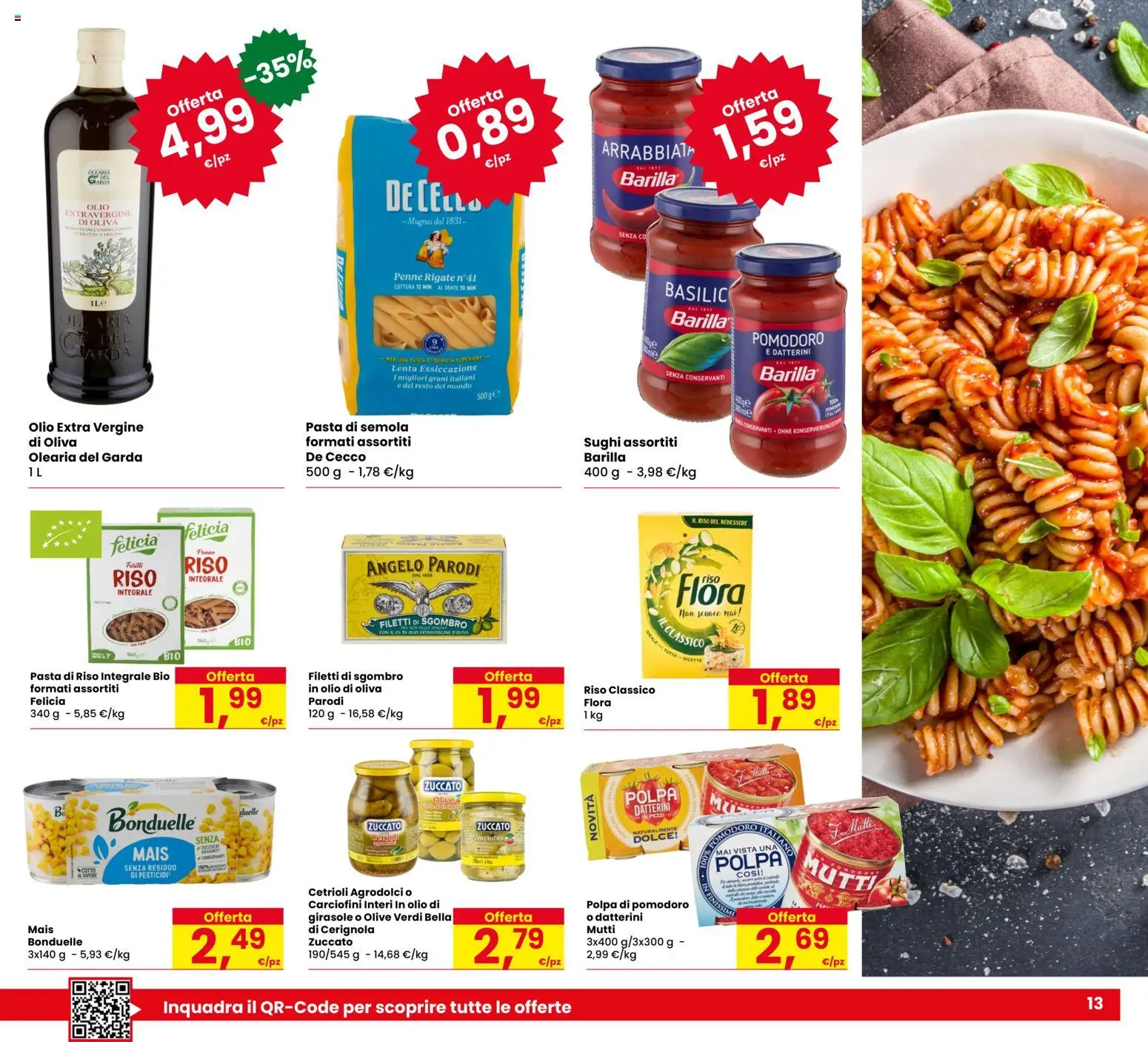 Volantino Despar del 09.04.2026 | Pagina: 13 | Prodotti: Cetrioli, Mais, Penne, Sgombro