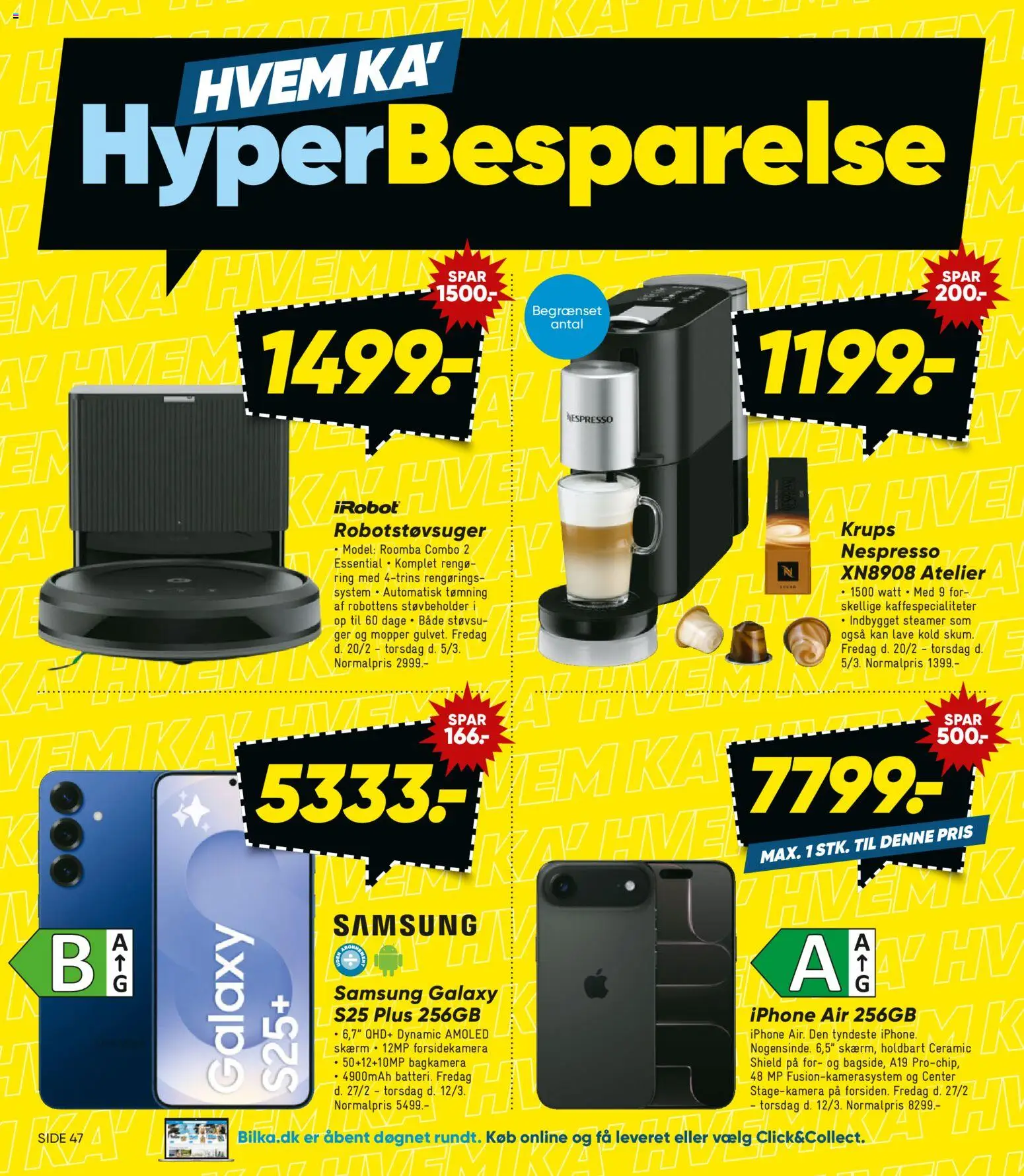 Bilka tilbudsavis – gyldig fra 27.02.2026 | Side: 2 | Produkter: Robotstøvsuger, Skærm, Søm