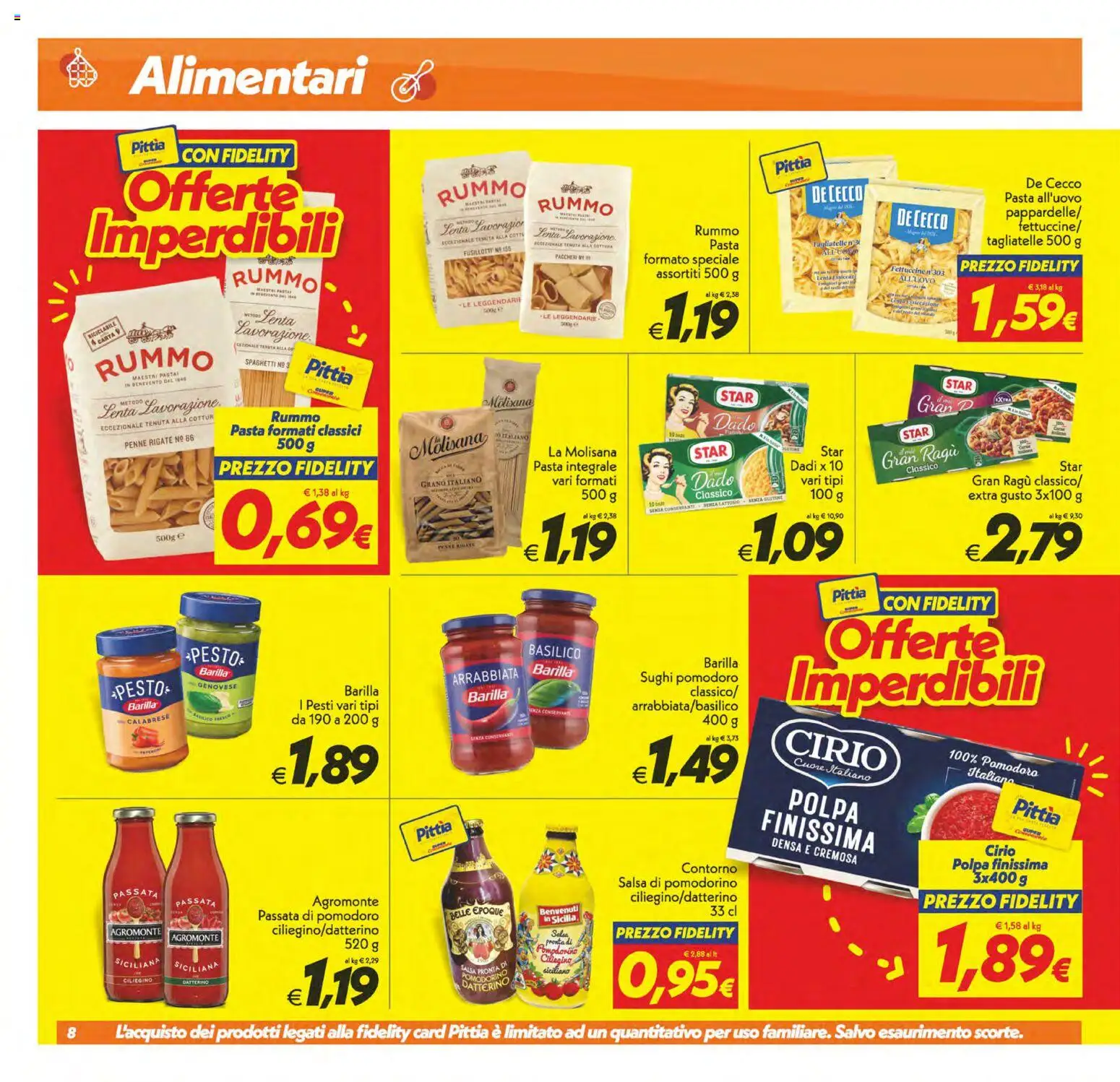 Volantino SuperConveniente del 23.01.2026 | Pagina: 8 | Prodotti: Basilico, Passata di pomodoro, Ragú, Fettuccine