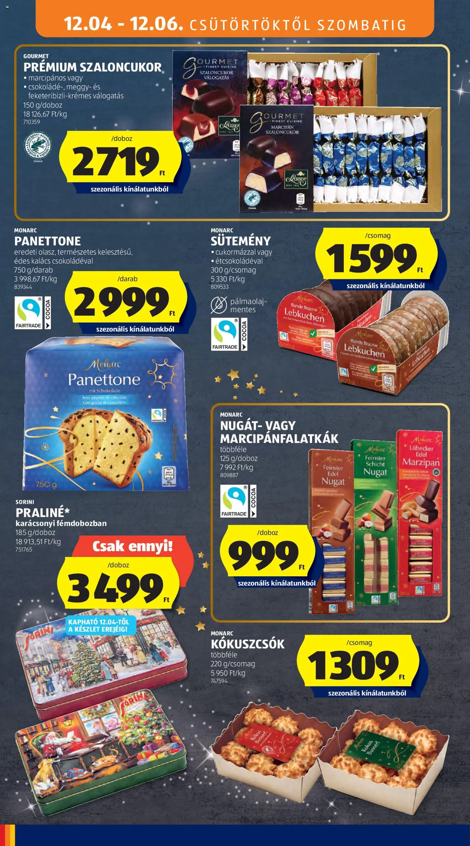 Aldi akciós ujság - amely érvényes a következő dátumtól: 04.12.2025 | Oldal: 26 | Termékek: Meggy, Marcipan, Kalács, Panettone