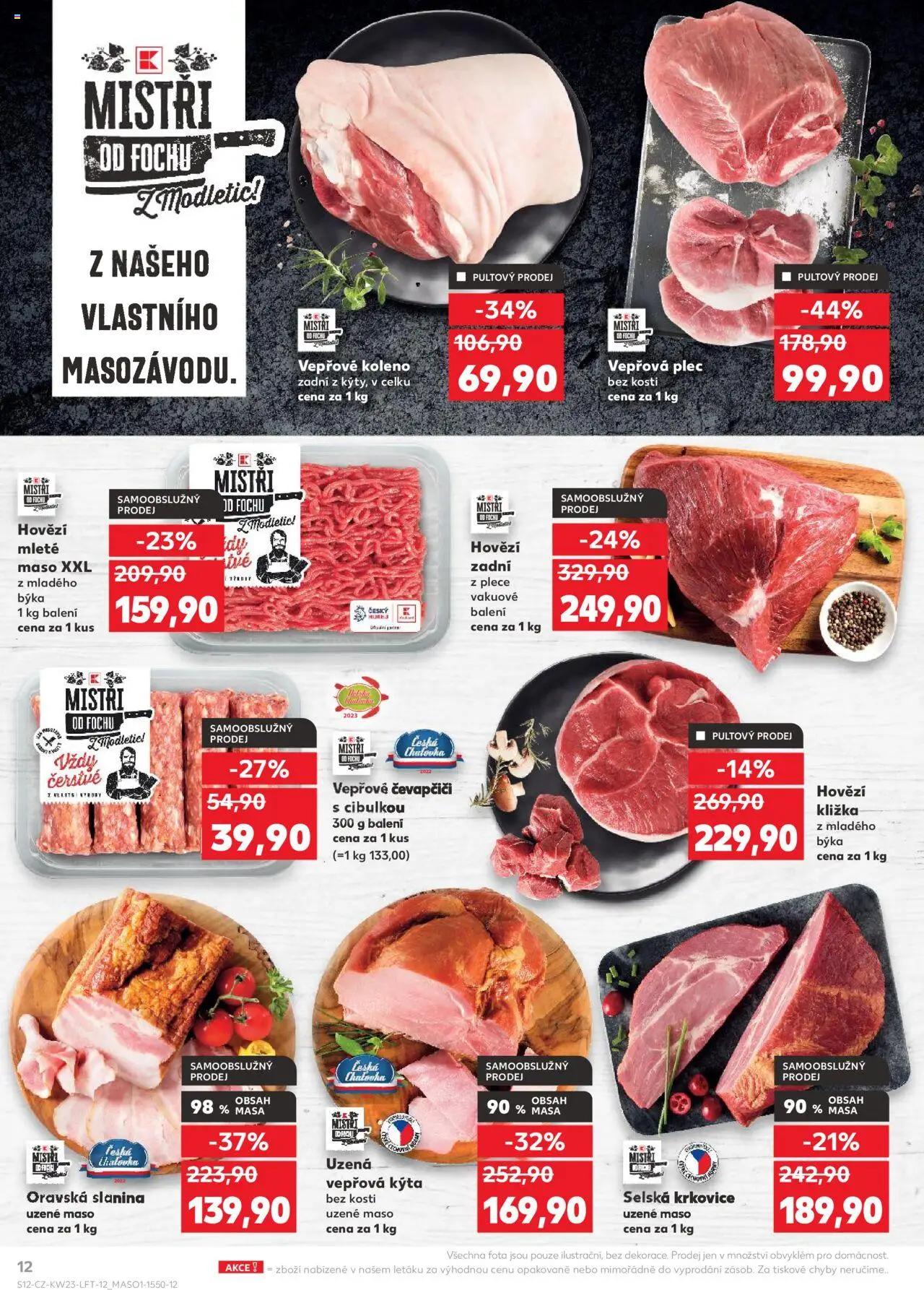 Kaufland leták - Praha 8 od 04.06.2025 | Strana: 12 | Produkty: Hovězí, Hovězí zadní, Vepřové koleno zadní, Vepřová plec