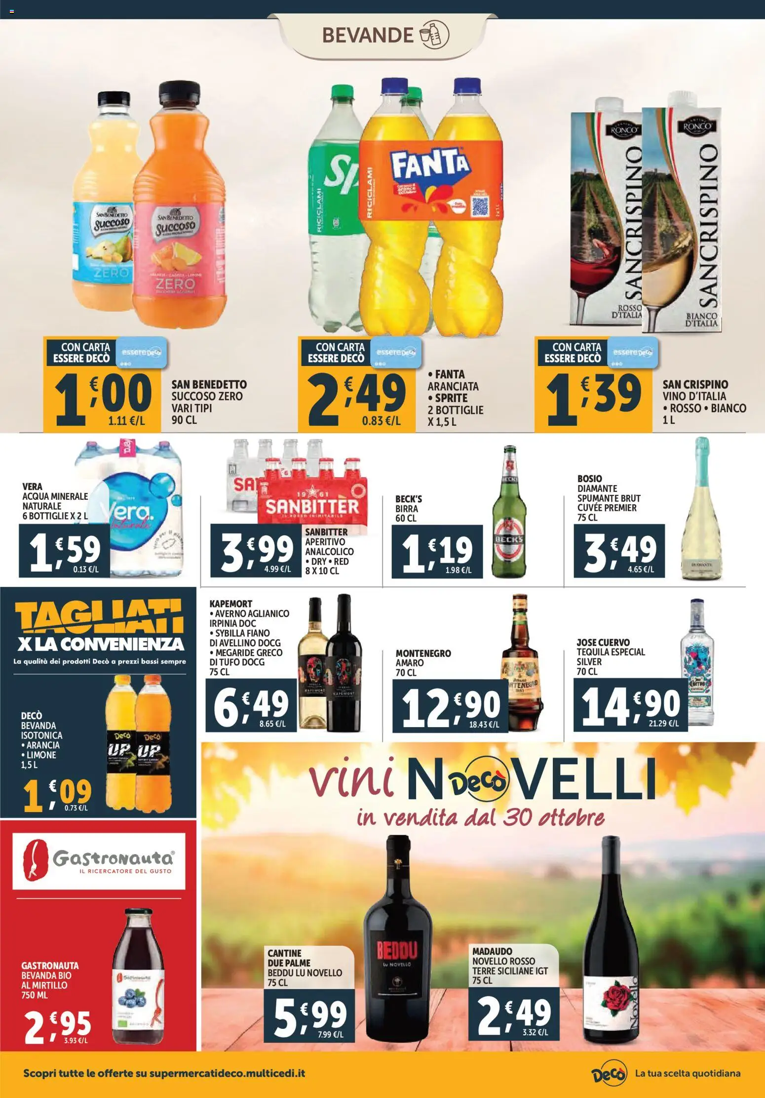 Volantino Decò del 28.10.2025 | Pagina: 14 | Prodotti: Vino, Tequila, Spumante, Amaro