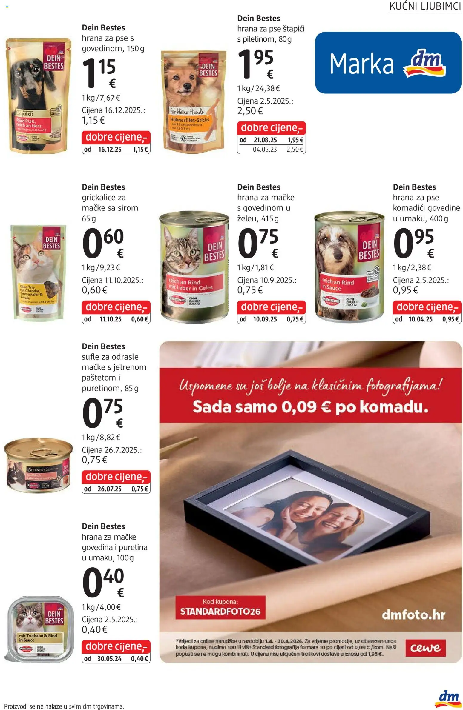 DM katalog | vrijedi od 01.04.2026 | Stranica: 39 | Proizvodi: Hrana za pse, Govedina, Hrana za mačke, Štapići