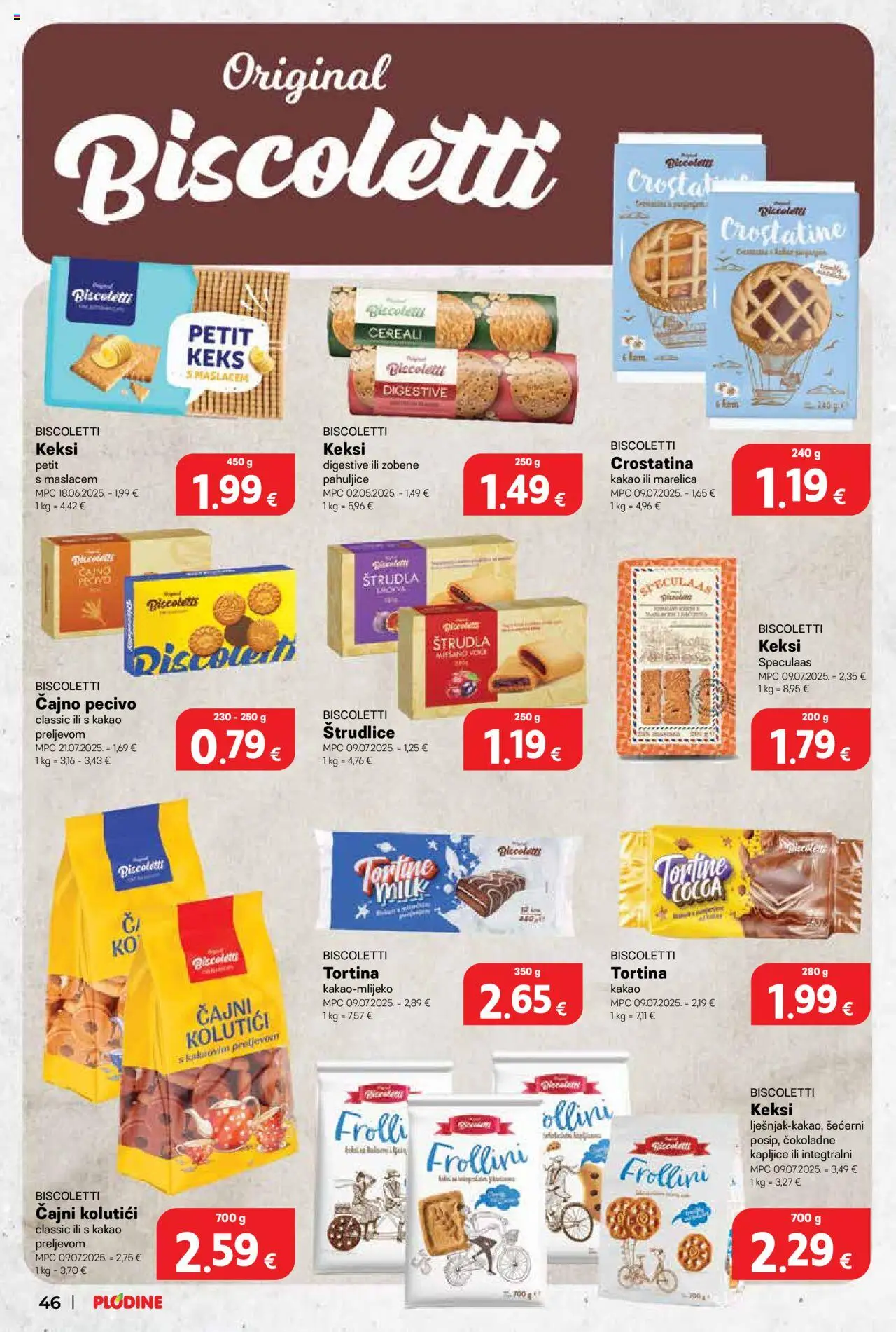 Plodine katalog | vrijedi od 22.10.2025 | Stranica: 46 | Proizvodi: Keksi, Keks, Pahuljice, Kakao
