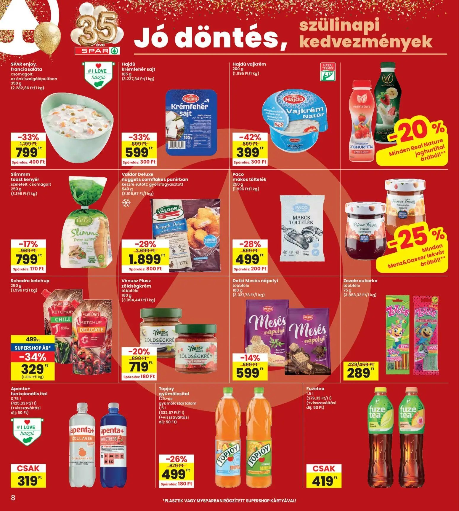 Interspar akciós ujság - amely érvényes a következő dátumtól: 26.02.2026 | Oldal: 8 | Termékek: Gyümölcsital, Bourbon, Nuggets, Nápolyi