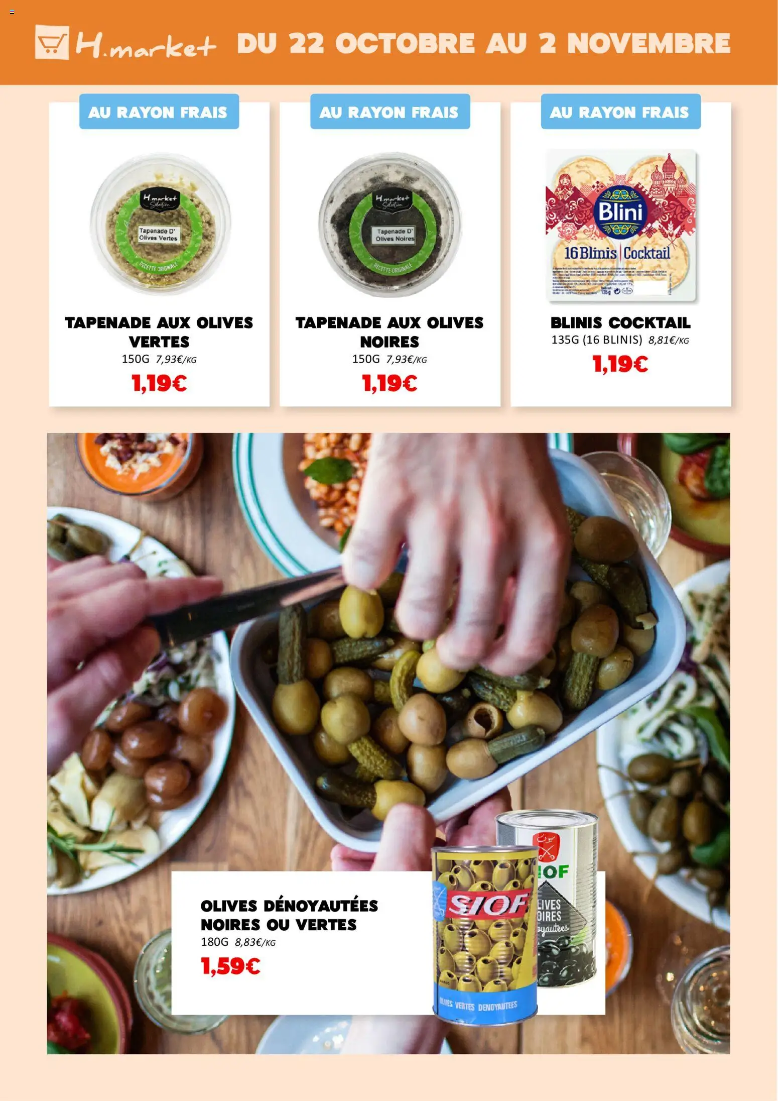 {H1} | Page: 7 | Produits: Olives, Blinis
