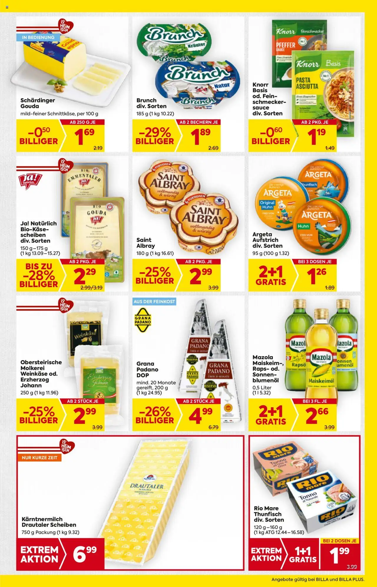 Billa AT akciós ujság - amely érvényes a következő dátumtól: 28.08.2025 | Oldal: 11 | Termékek: Gouda, Grana padano