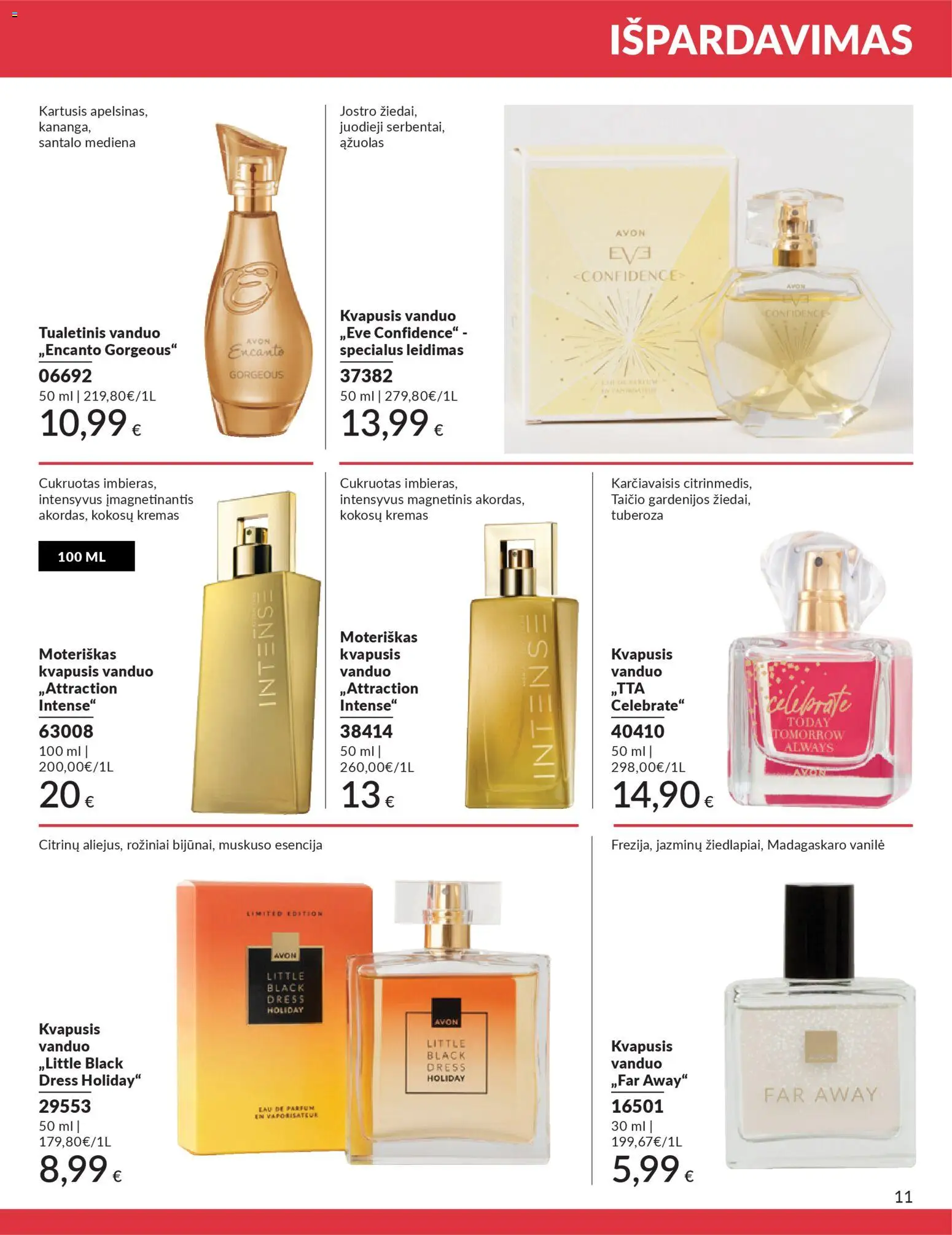 AVON akcijos nuo 01.12.2025 | Puslapis: 11 | Prekių: Kvapusis vanduo, Tualetinis vanduo, Kremas