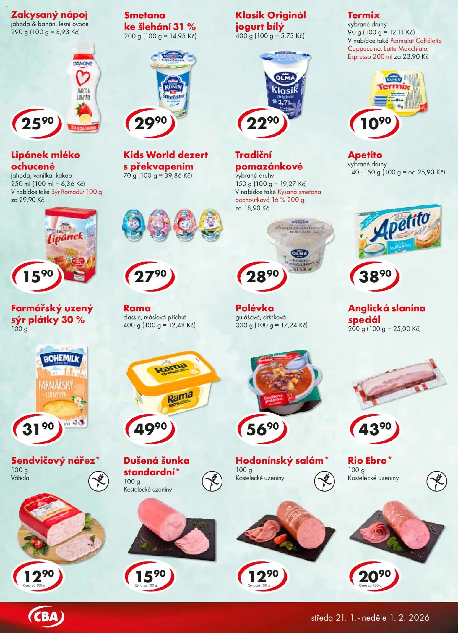 CBA leták od 21.01.2026 | Strana: 2 | Produkty: Ovoce, Salám, Banán, Kakao