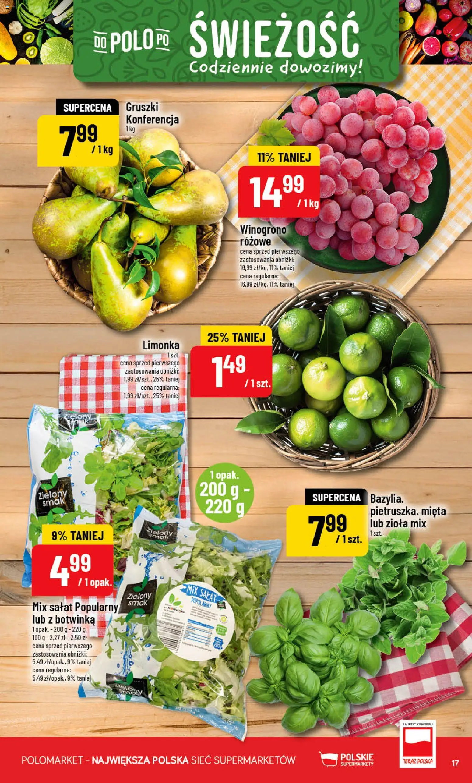 POLOmarket gazetka od 29.04.2026 | Strona: 17 | Produkty: Limonka, Winogrono, Mięta, Mix sałat