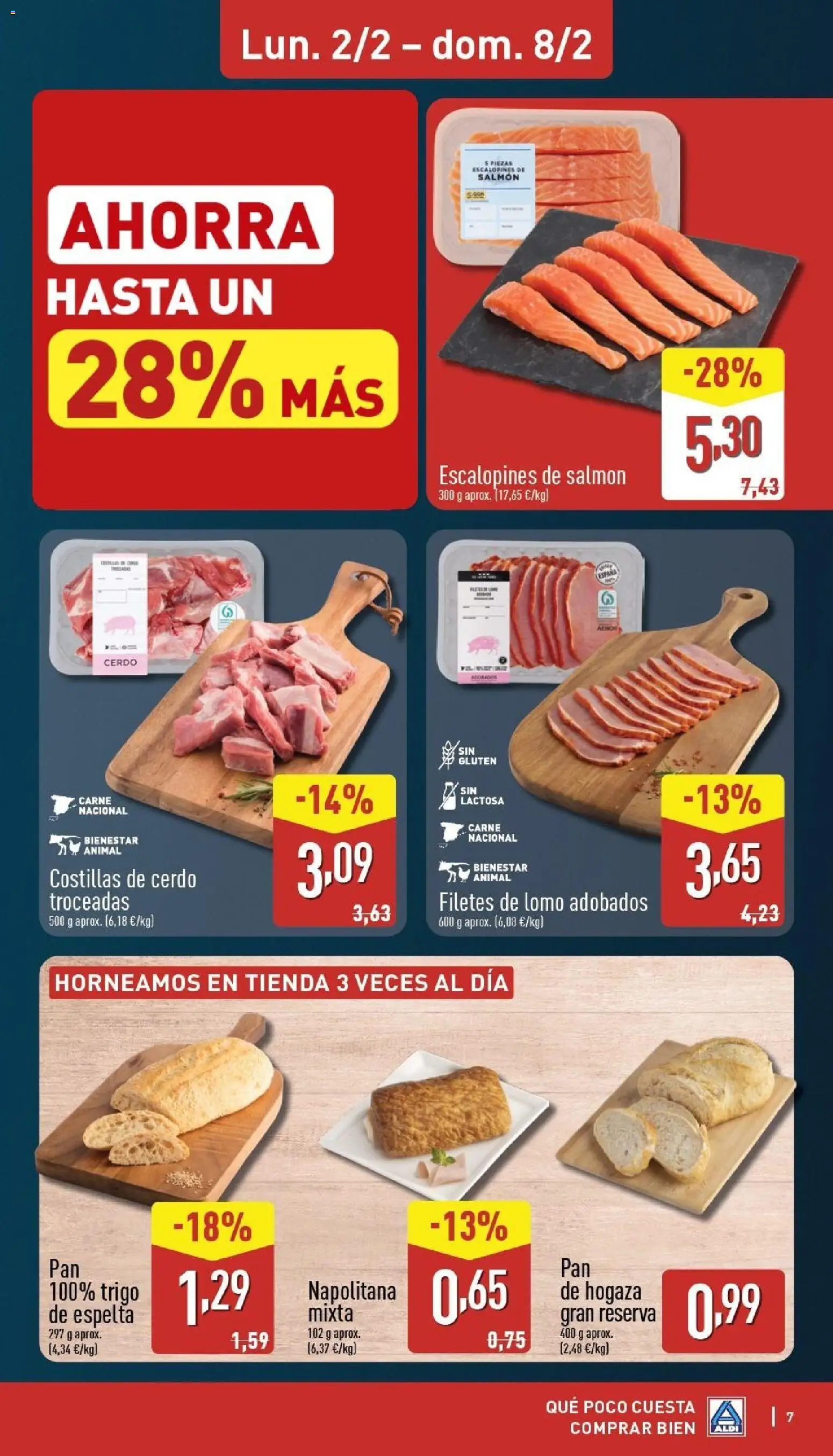 Aldi folleto Baleares │ válido desde el 02.02.2026 | Página: 7 | Productos: Pan, Cerdo