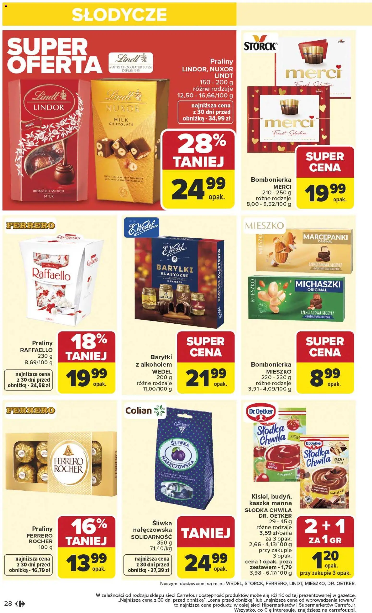 Carrefour Gazetka od 12.01.2026 | Strona: 30 | Produkty: Słodycze, Czekoladowa, Merci, Kaszka manna