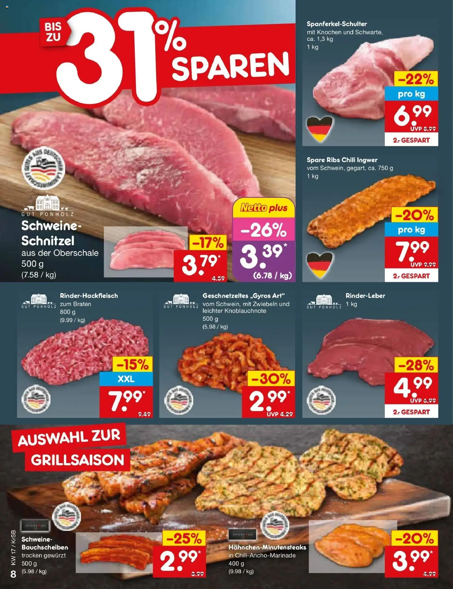Netto Marken-Discount Prospekt Jüchen	 – gültig ab 20.04.2026 | Seite: 10 | Produkte: Spare ribs, Schnitzel, Zwiebeln, Chili