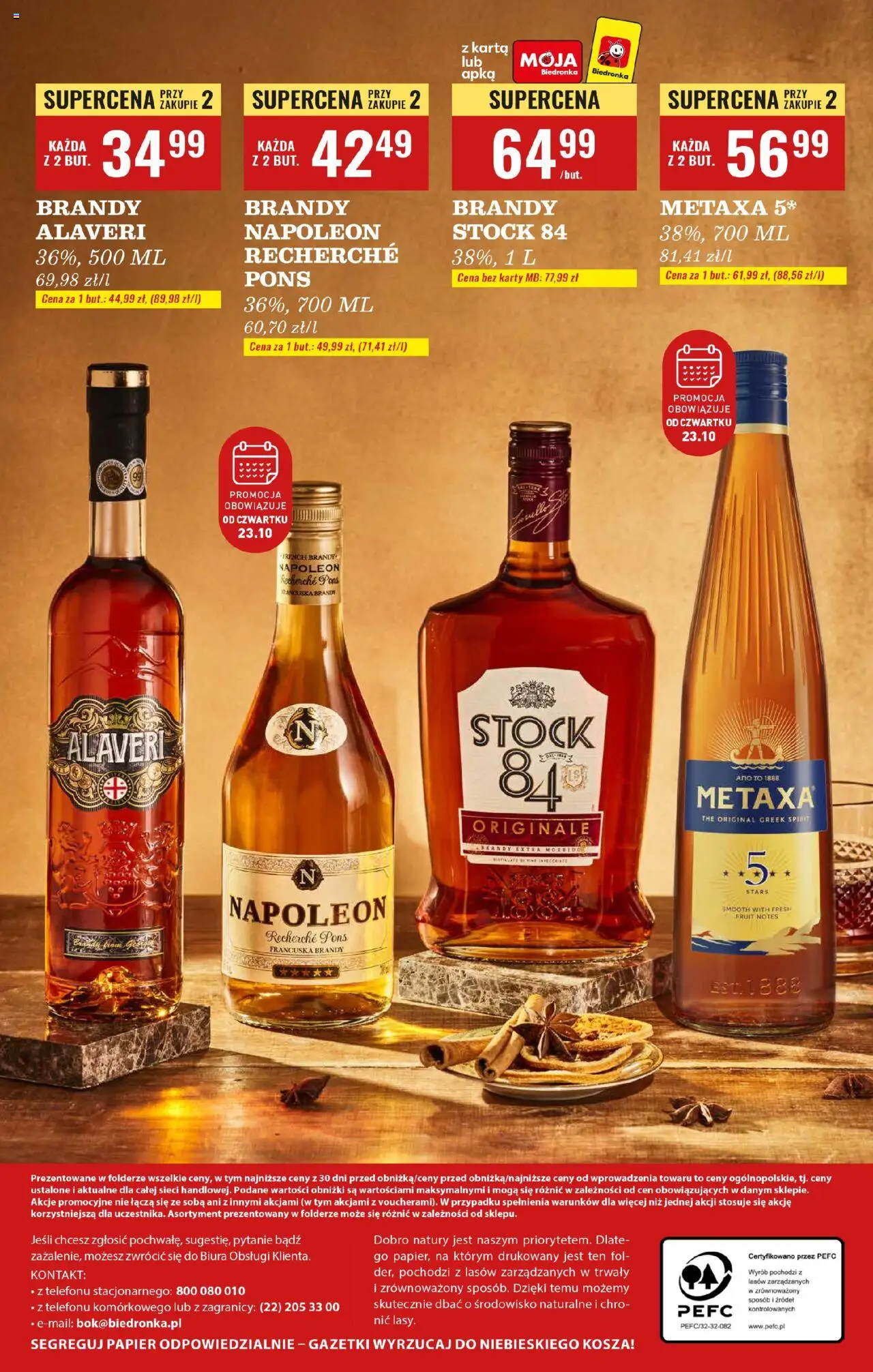 Biedronka gazetka - Czas na toast od 20.10.2025 | Strona: 36 | Produkty: Karta, Brandy Napoleon, Metaxa