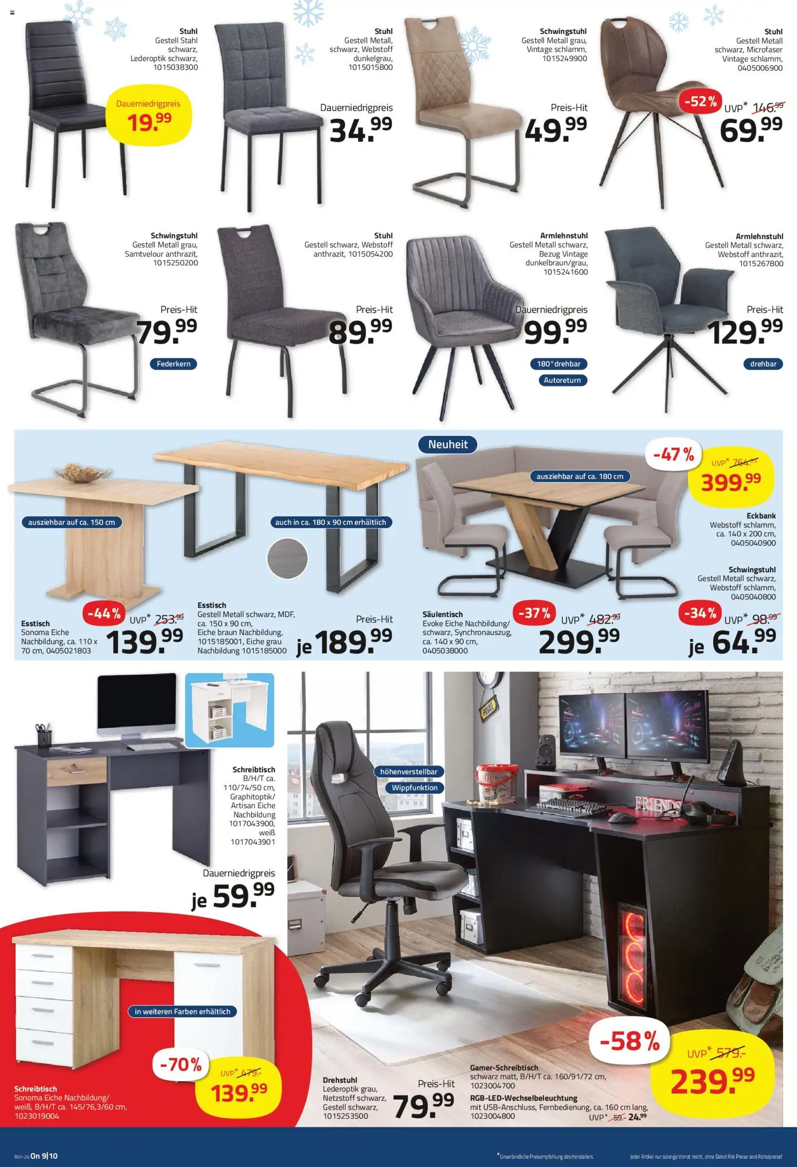 Roller Prospekt 	 – gültig ab 28.12.2025 | Seite: 6 | Produkte: Esstisch, Eckbank, Stuhl