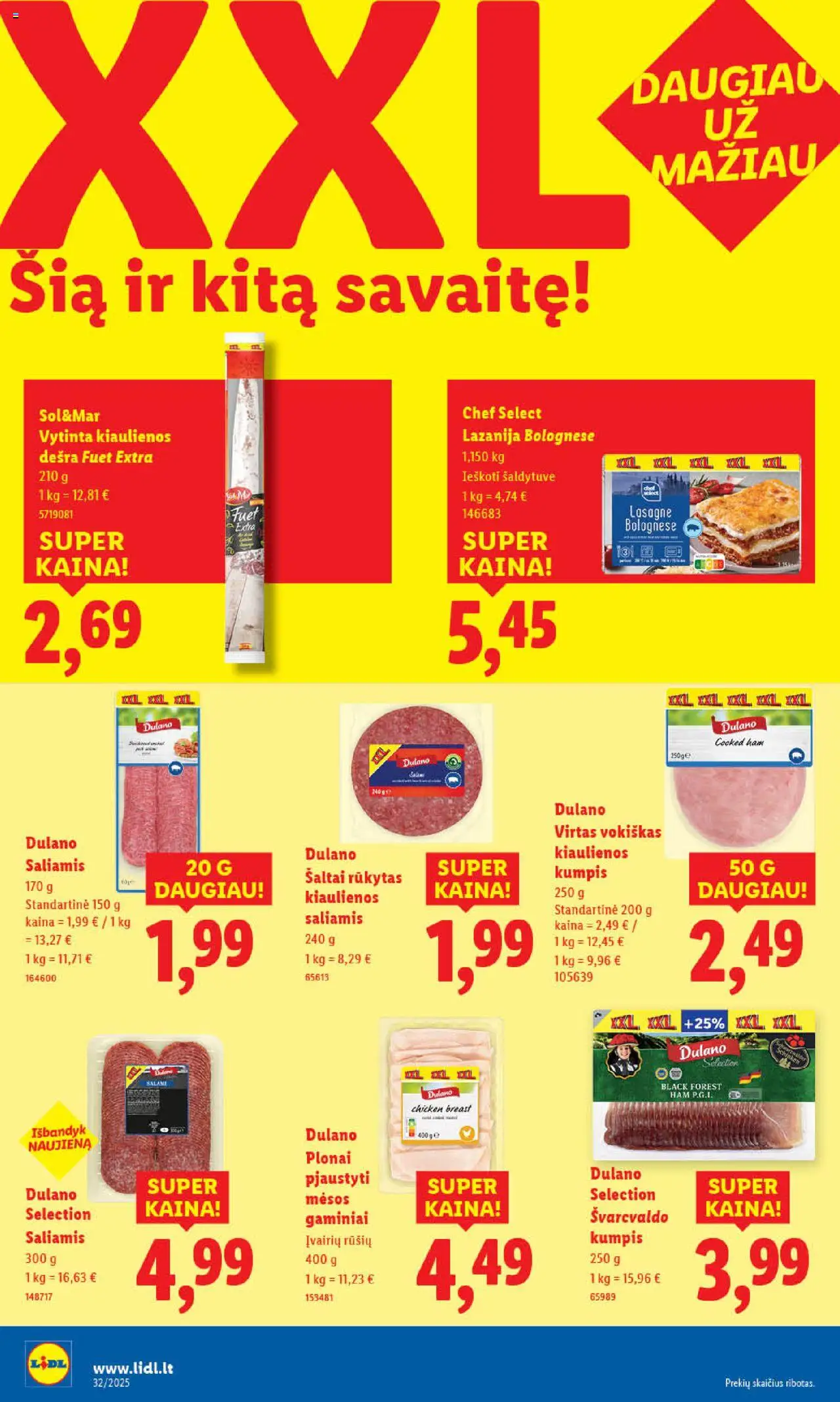 LIDL leidinys│galioja nuo 07.08.2025 | Puslapis: 20 | Prekių: Kiaulienos, Saliamis, Kumpis, Dešra