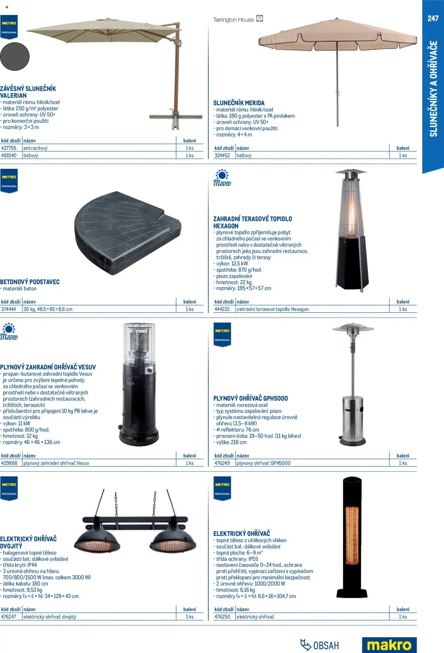 Makro leták - Gastro vybavení a zařízení od 01.02.2026 | Strana: 247 | Produkty: Lahve, Slunečník, Láhev