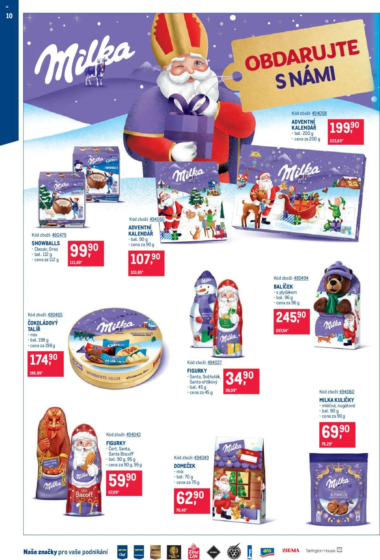 Makro leták - Mikulášské čokolády od 08.10.2025 | Strana: 10 | Produkty: Milka, Talíř, Oreo, Kuličky