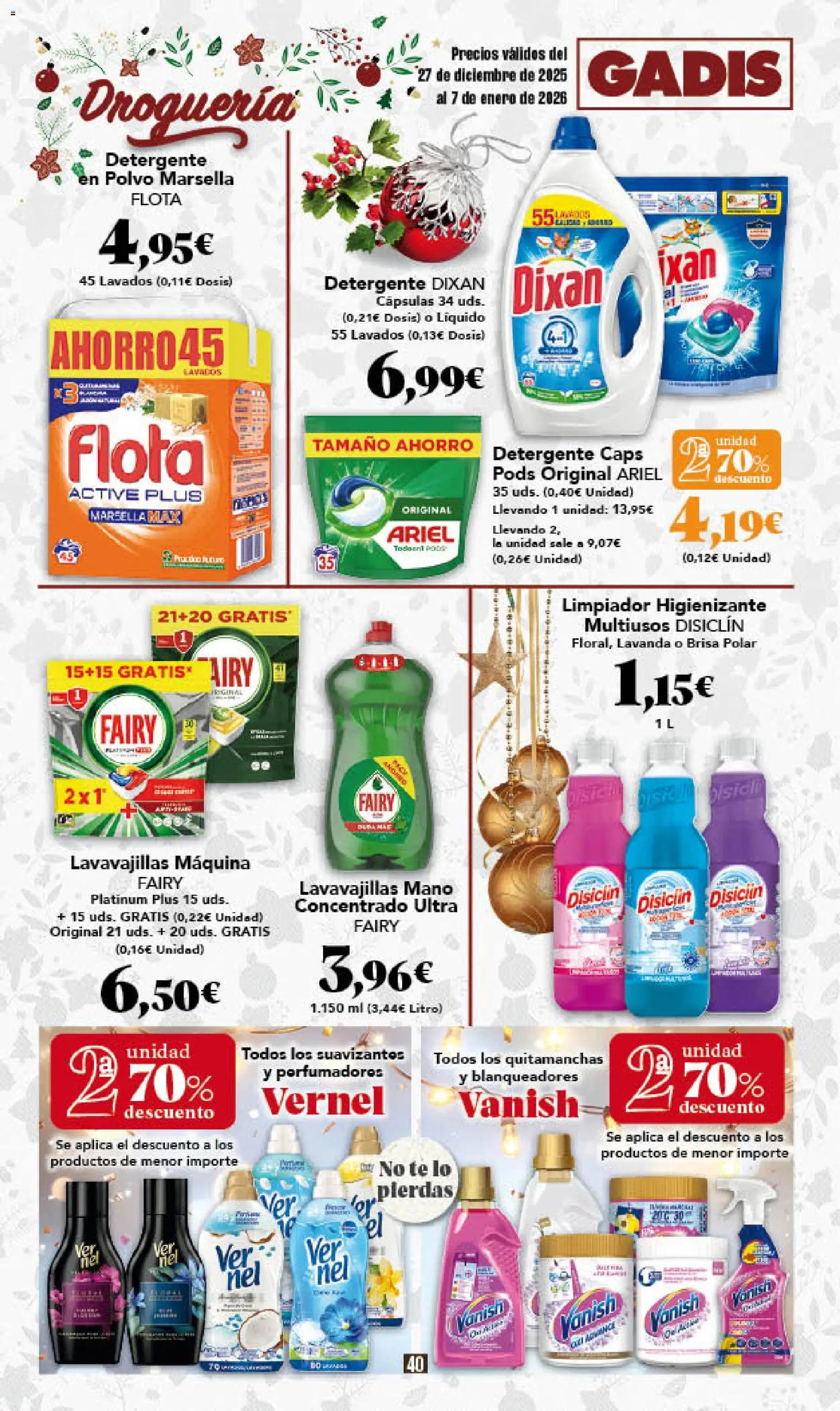Gadis - folleto │ válido desde el 27.12.2025 | Página: 40 | Productos: Polvo, Detergente, Té, Lavavajillas