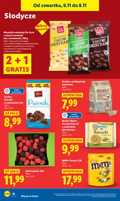 Pogląd oferty "Wszystkie czekolady Fin Carré z całymi orzechami, czekolada biała, mleczna lub gorzka z całymi orzechami lub nerkowcami, 100 g" - ważna od 06.11.2025 | Strona: 50