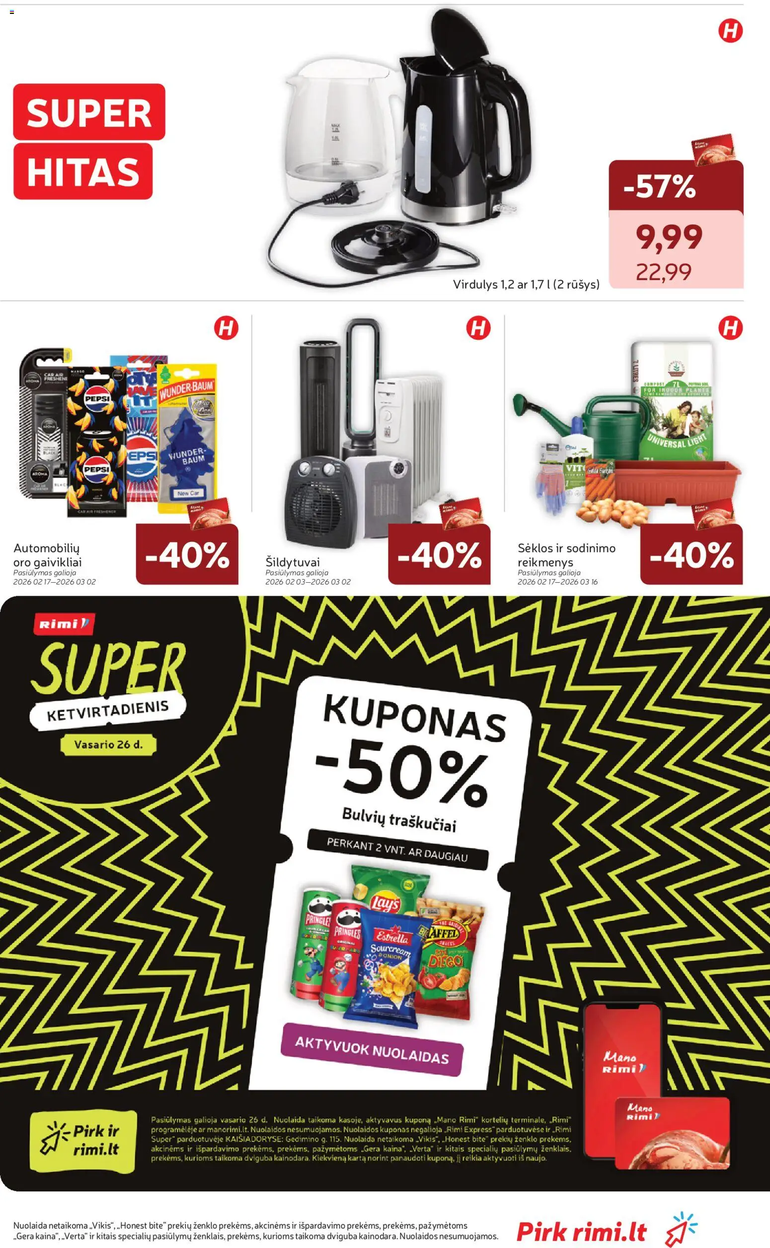 Rimi akcijos nuo 24.02.2026 | Puslapis: 35 | Prekių: Sėklos, Traškučiai, Virdulys