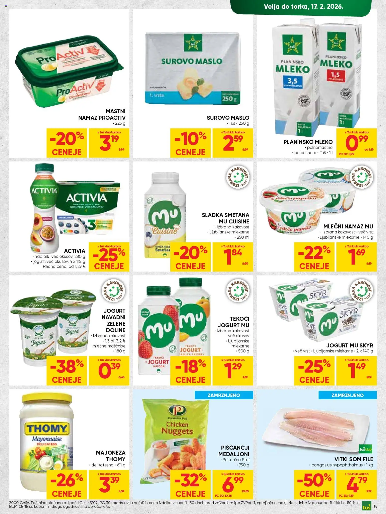 Novi Tuš katalog ponudbe – veljaven od 04.02.2026 | Stran: 5 | Izdelki: Skyr, Maslo, Jogurt, Majoneza