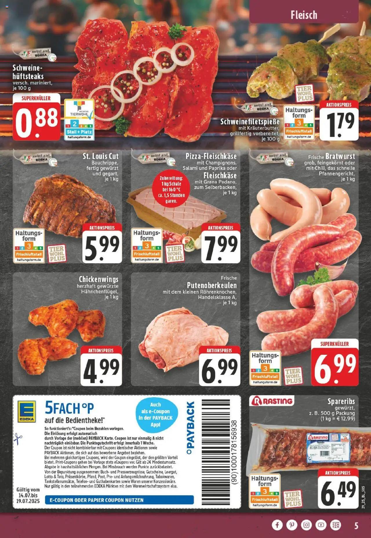 Edeka prospekt Versmold	 - gültig ab dem 13.07.2025 | Seite: 5 | Produkte: Paprika, Salami, Fleisch, Telefon