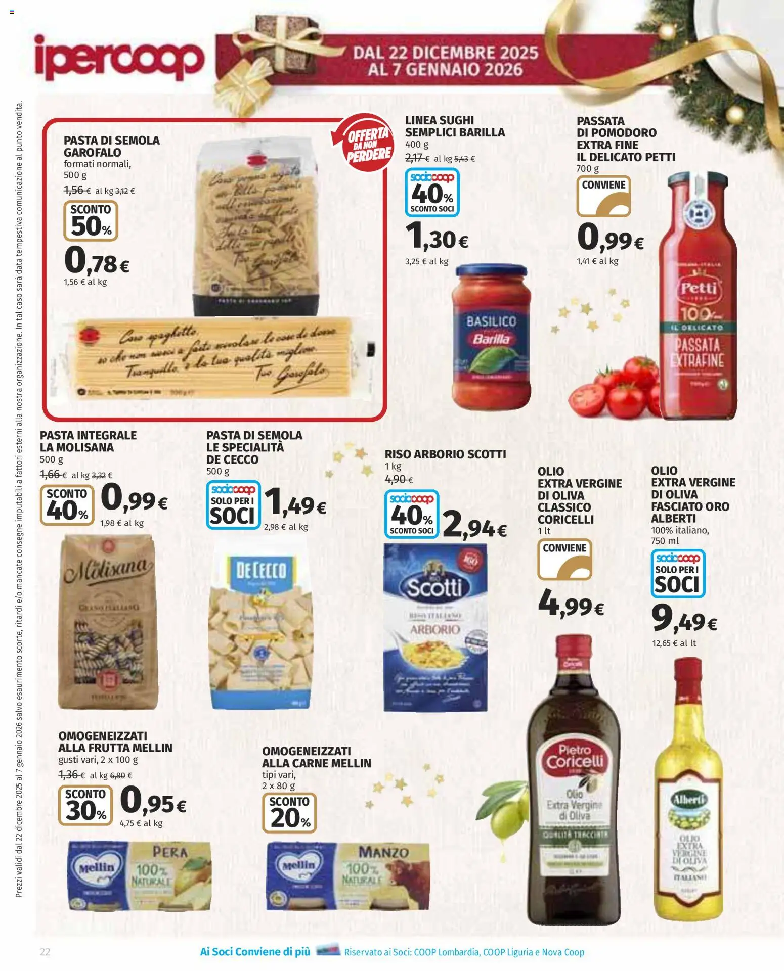 Volantino Ipercoop del 22.12.2025 | Pagina: 22 | Prodotti: Riso, Pomodoro, Basilico, Olio extra vergine