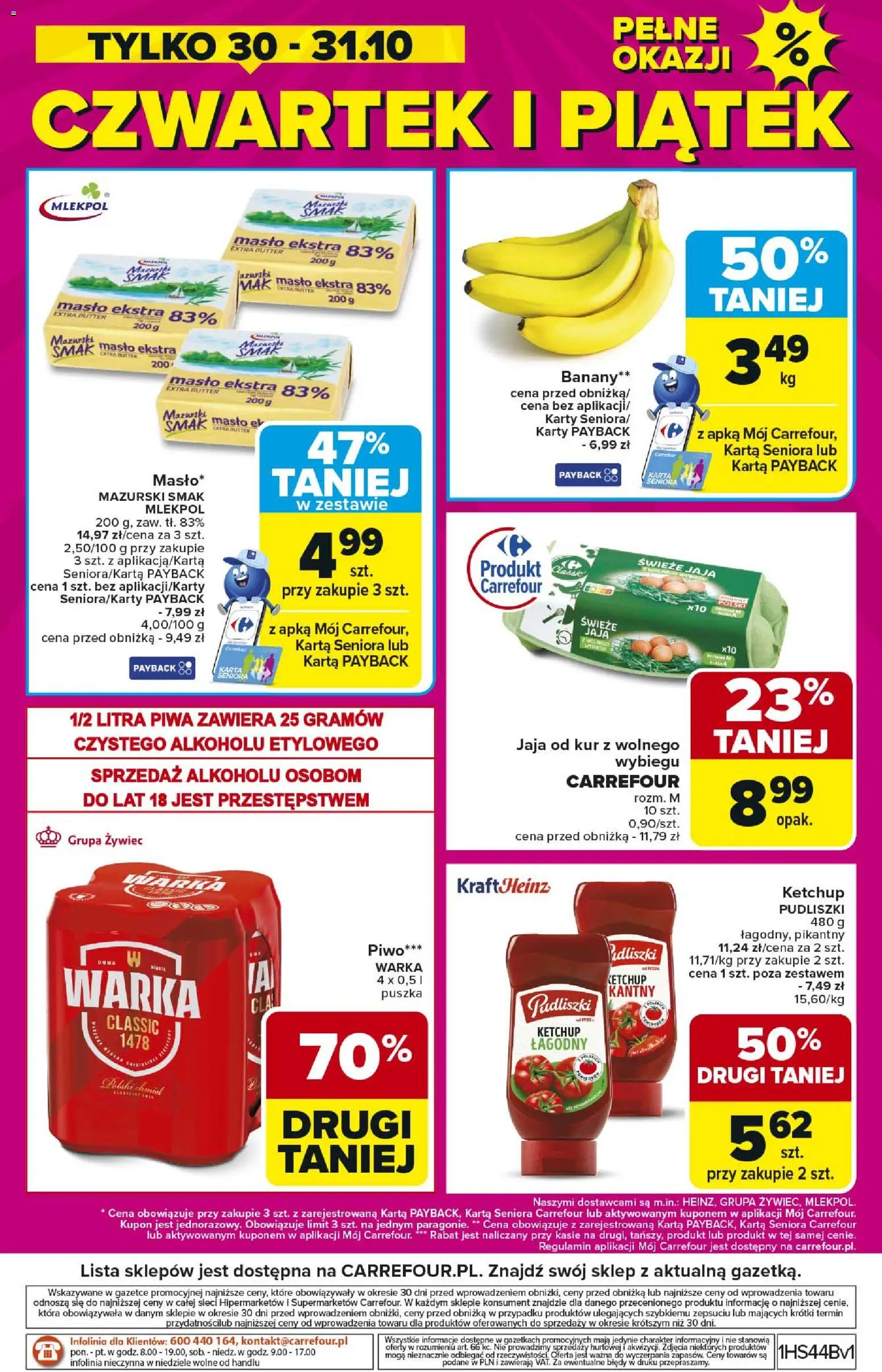 Carrefour Gazetka - Weekend okazji już od środy od 29.10.2025 | Strona: 8 | Produkty: Mak, Masło, Piwo, Banany