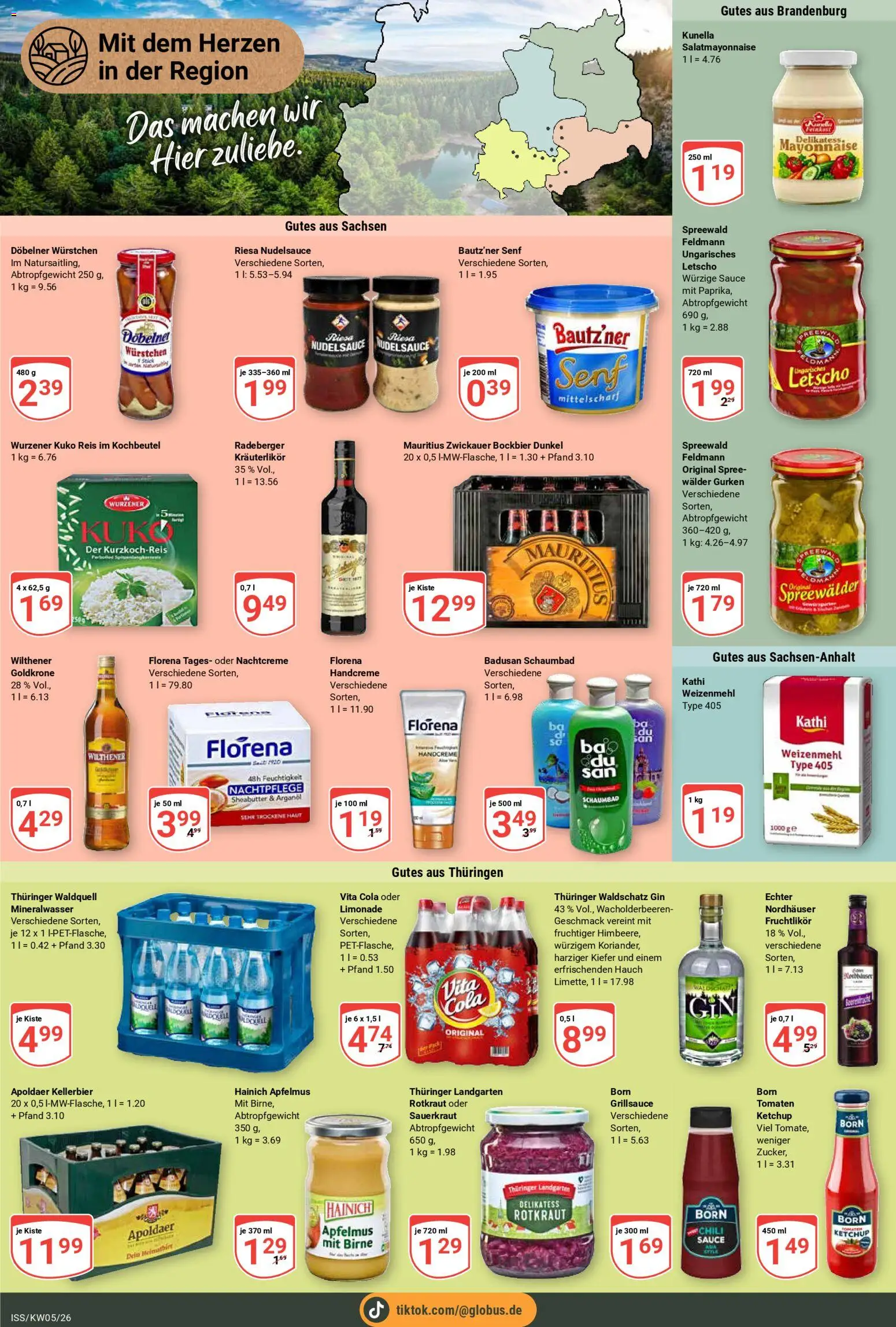 Globus Prospekt 	 – gültig ab 26.01.2026 | Seite: 5 | Produkte: Wilthener, Mineralwasser, Gin, Nachtcreme