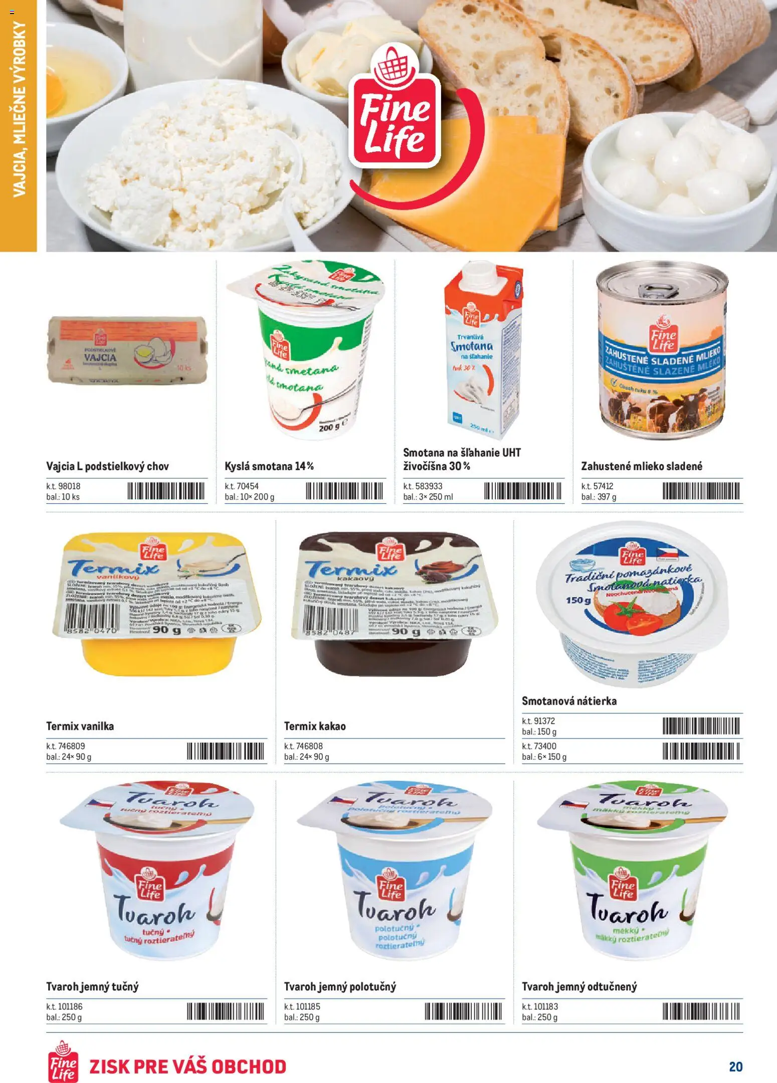 Nové Metro akcie – leták je platný od 05.12.2025 | Strana: 20 | Produkty: Vajcia, Smotana, Smotana na šľahanie, Kakao