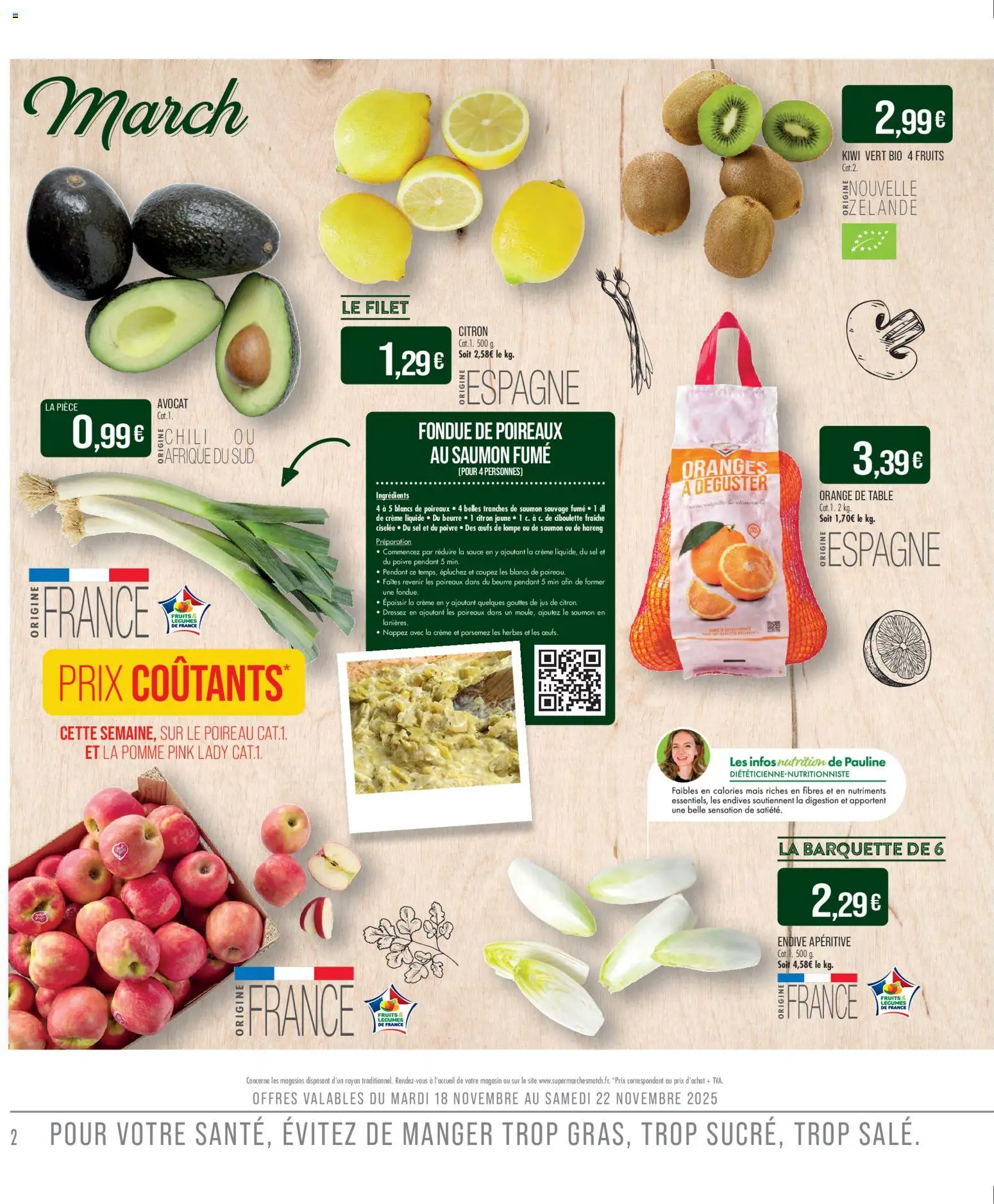 {H1} | Page: 2 | Produits: Citron, Saumon fumé, Kiwi vert, Sel