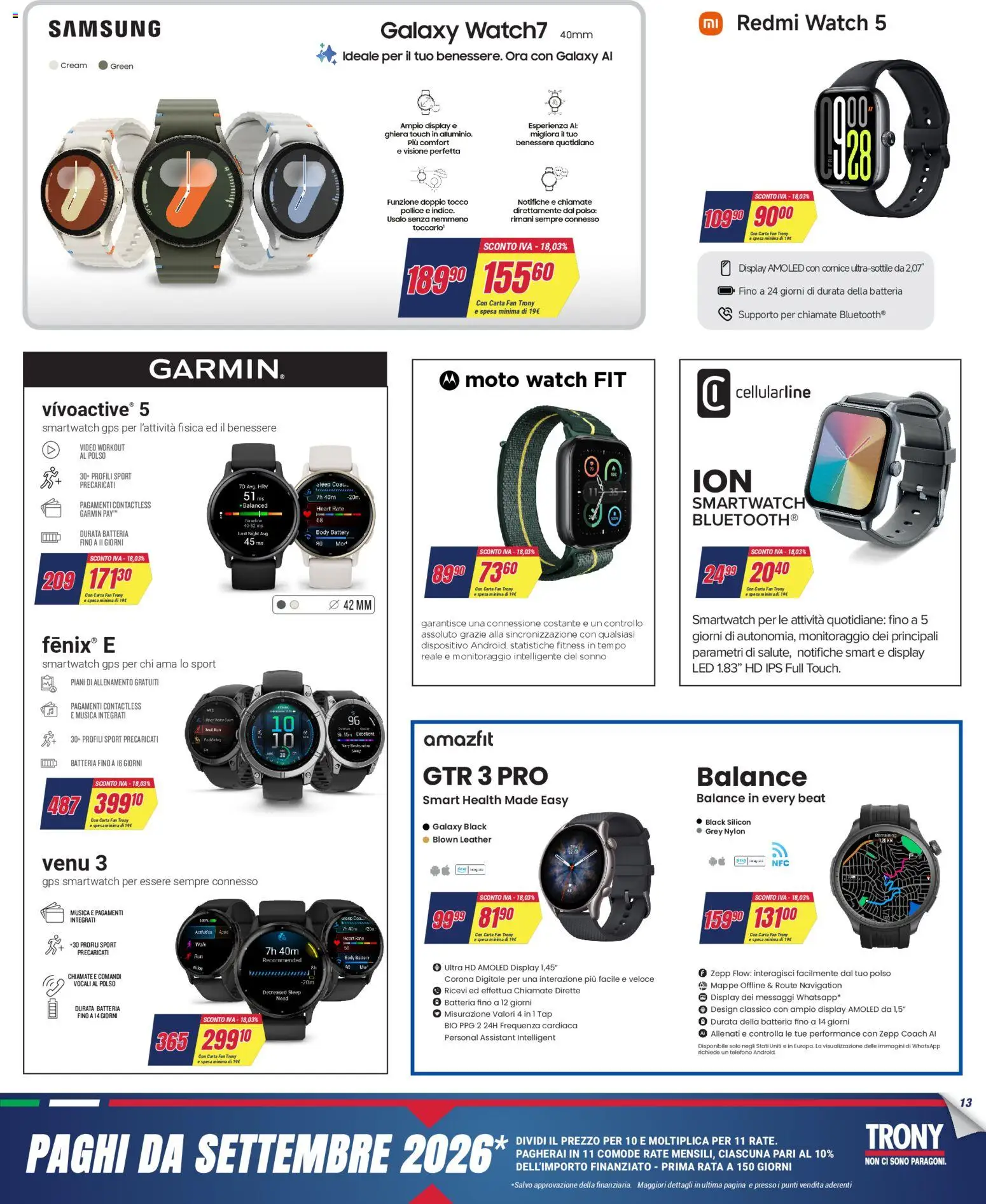 Volantino Trony del 02.04.2026 | Pagina: 13 | Prodotti: Samsung Galaxy, Video, Fan, Smartwatch
