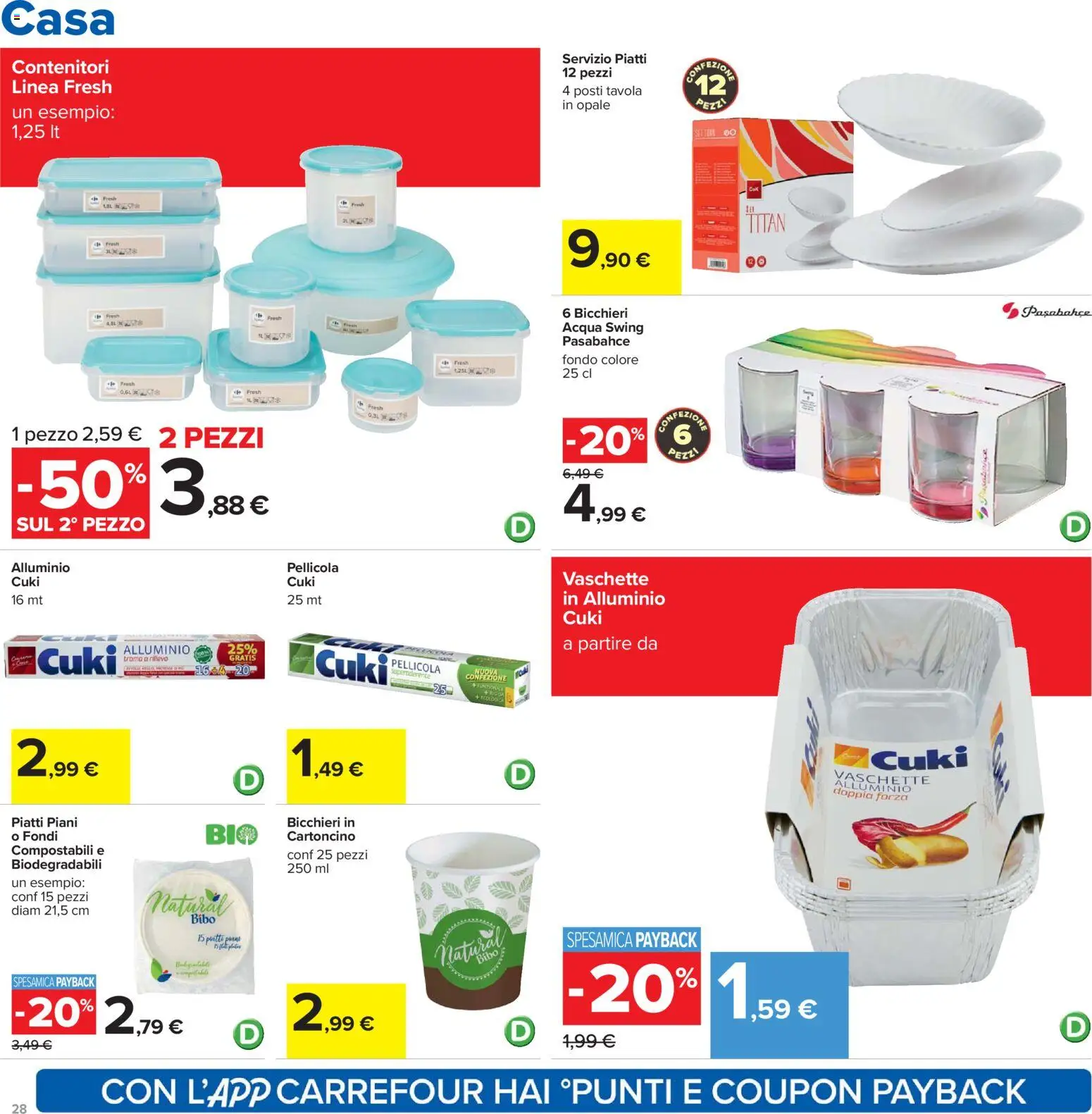 Volantino Carrefour del 02.01.2026 | Pagina: 28 | Prodotti: Acqua, Pellicola, Alluminio, Vaschette