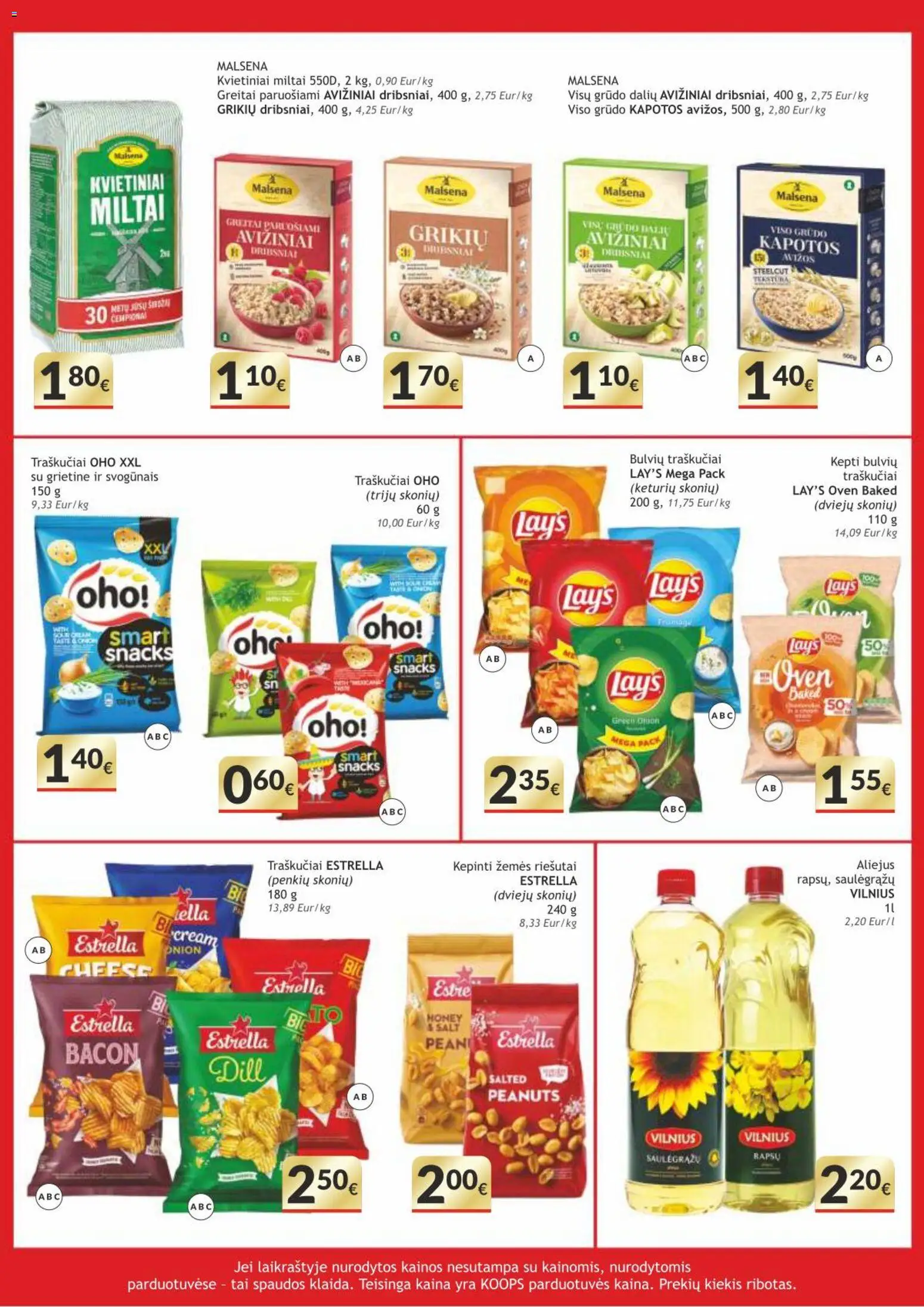 Koops akcijos nuo 16.02.2026 | Puslapis: 13 | Prekių: Riešutai, Aliejus, Miltai, Traškučiai