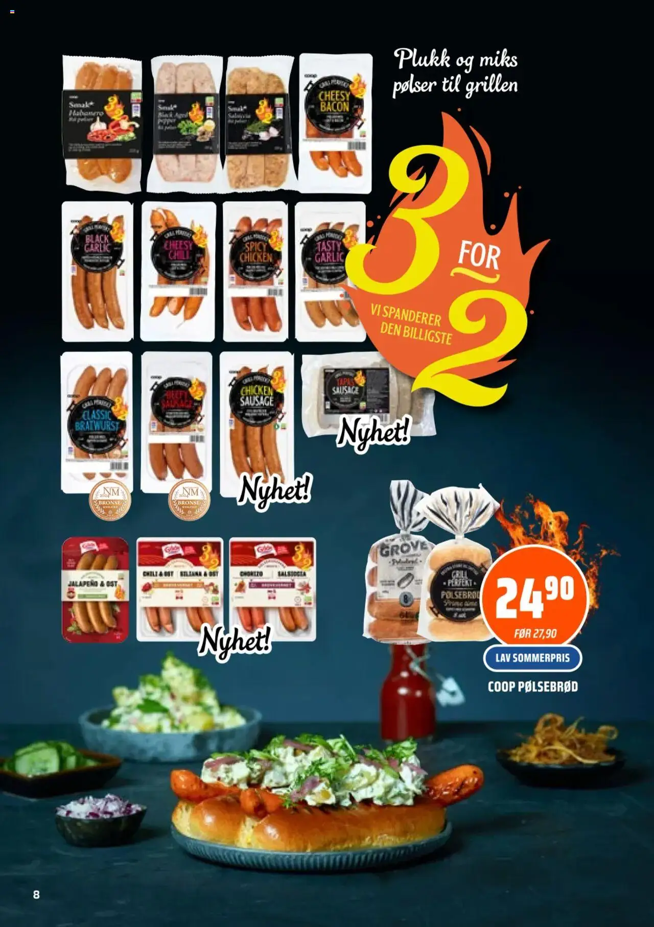  | Side: 8 | Produkter: Pølser, Grill, Pølsebrød, Curry powder
