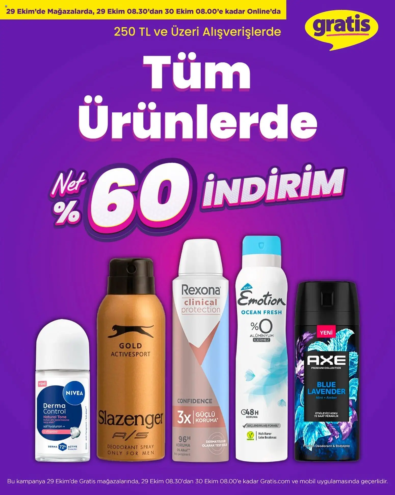 Gratis Tüm Ürünlerde NET %60 İNDİRİM  - 29.10.2025 tarihinden itibaren geçerlidir | Sayfa: 18 | Ürünler: Deodorant, Koku, Saat