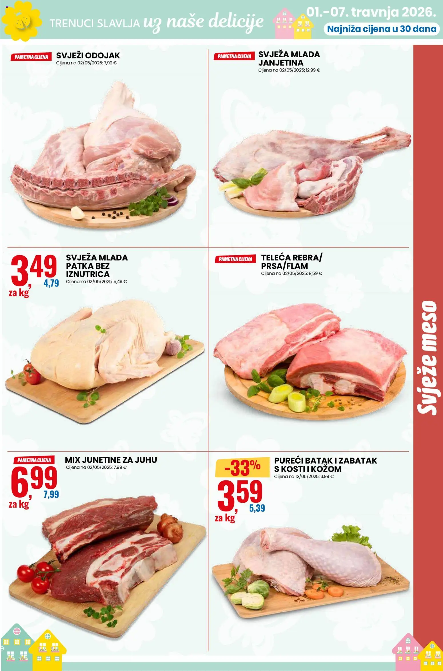 Eurospin katalog | vrijedi od 01.04.2026 | Stranica: 3 | Proizvodi: Janjetina, Odojak, Meso