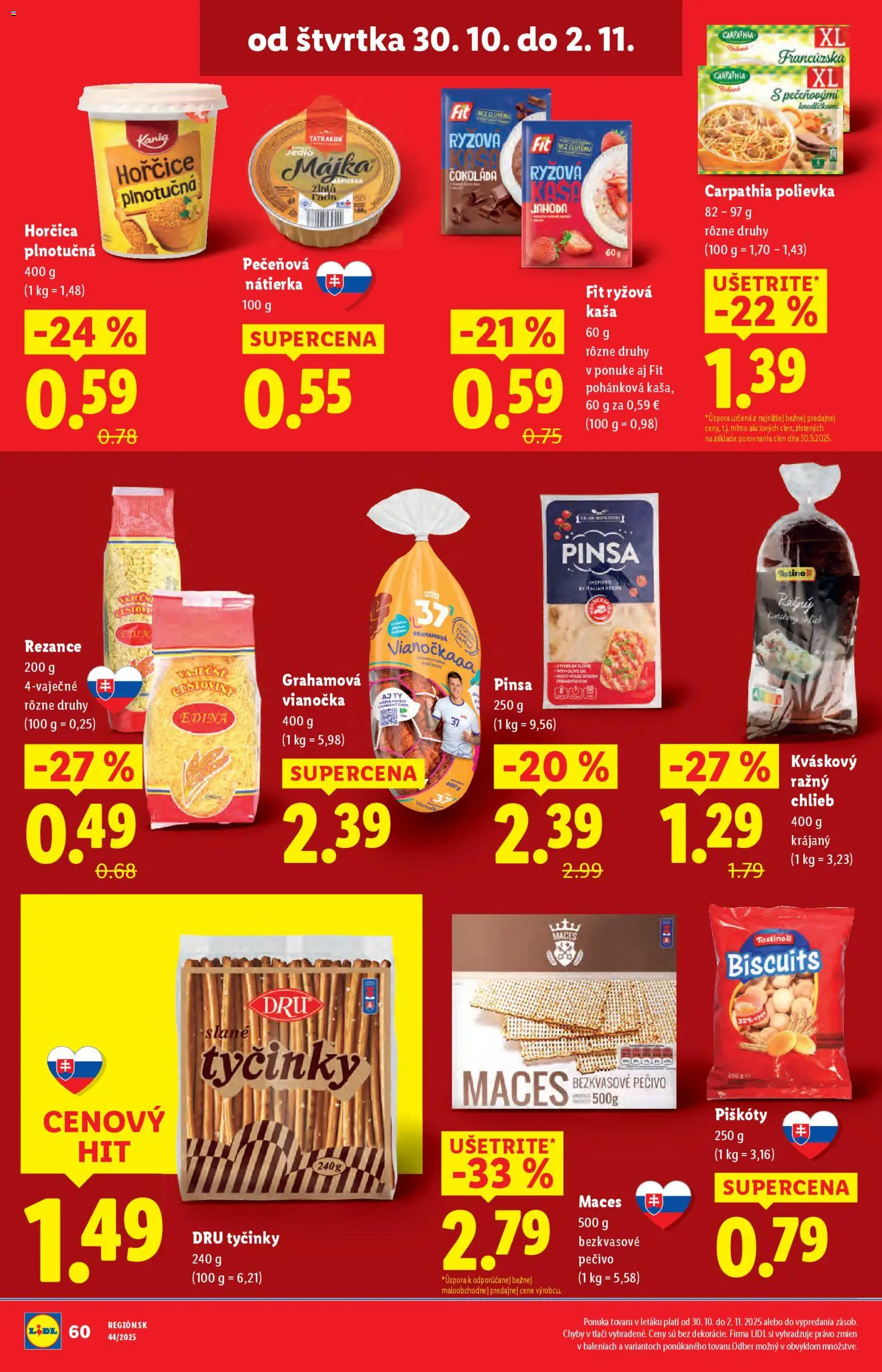 Nové Lidl akcie – leták je platný od 27.10.2025 | Strana: 68 | Produkty: Chlieb, Cestoviny, Čokoláda, Rezance