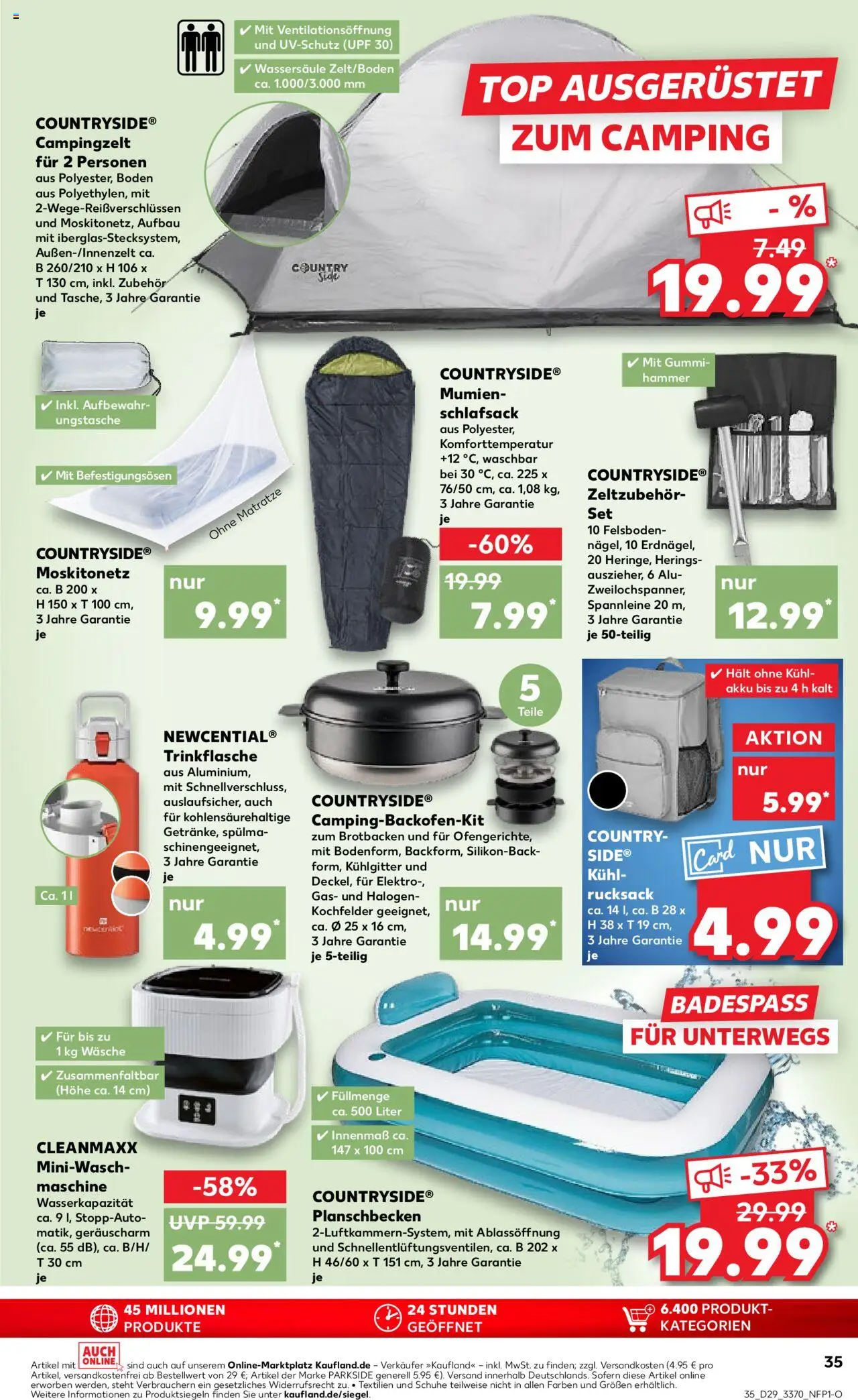 Kaufland prospekt Frankfurt (Oder)	 - gültig ab dem 17.07.2025 | Seite: 35 | Produkte: Top, Matratze, Schlafsack, Rucksack