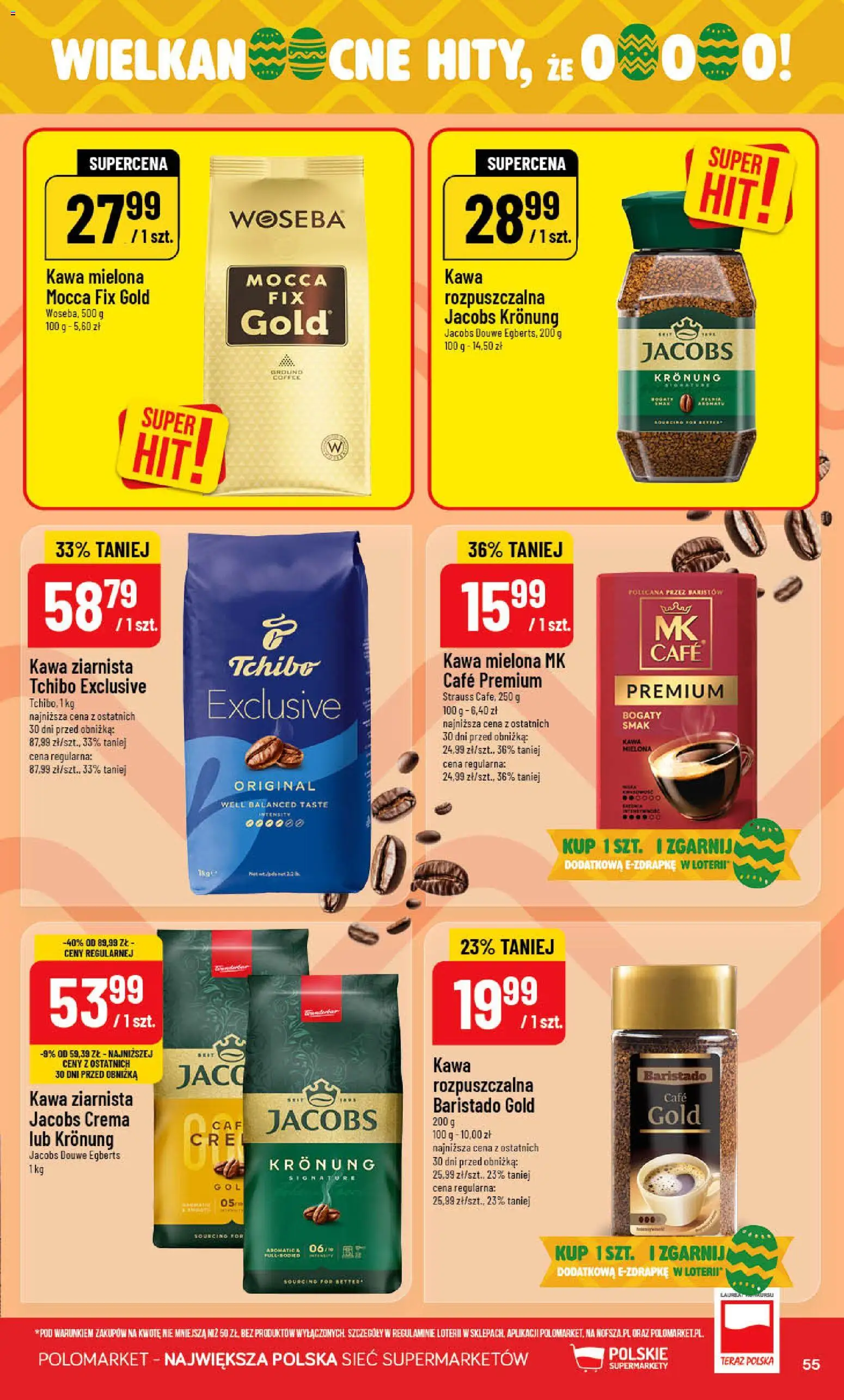 POLOmarket gazetka od 01.04.2026 | Strona: 55 | Produkty: Kawa ziarnista, Tchibo exclusive, Tchibo, Kawa