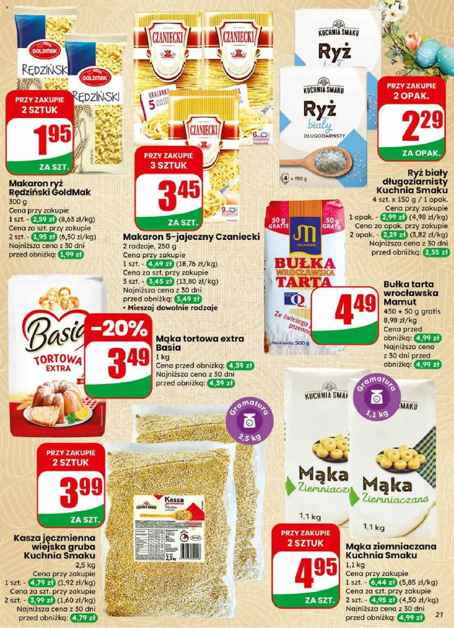 Dino gazetka od 01.04.2026 | Strona: 21 | Produkty: Kasza, Kasza jęczmienna, Mąka ziemniaczana, Ryż