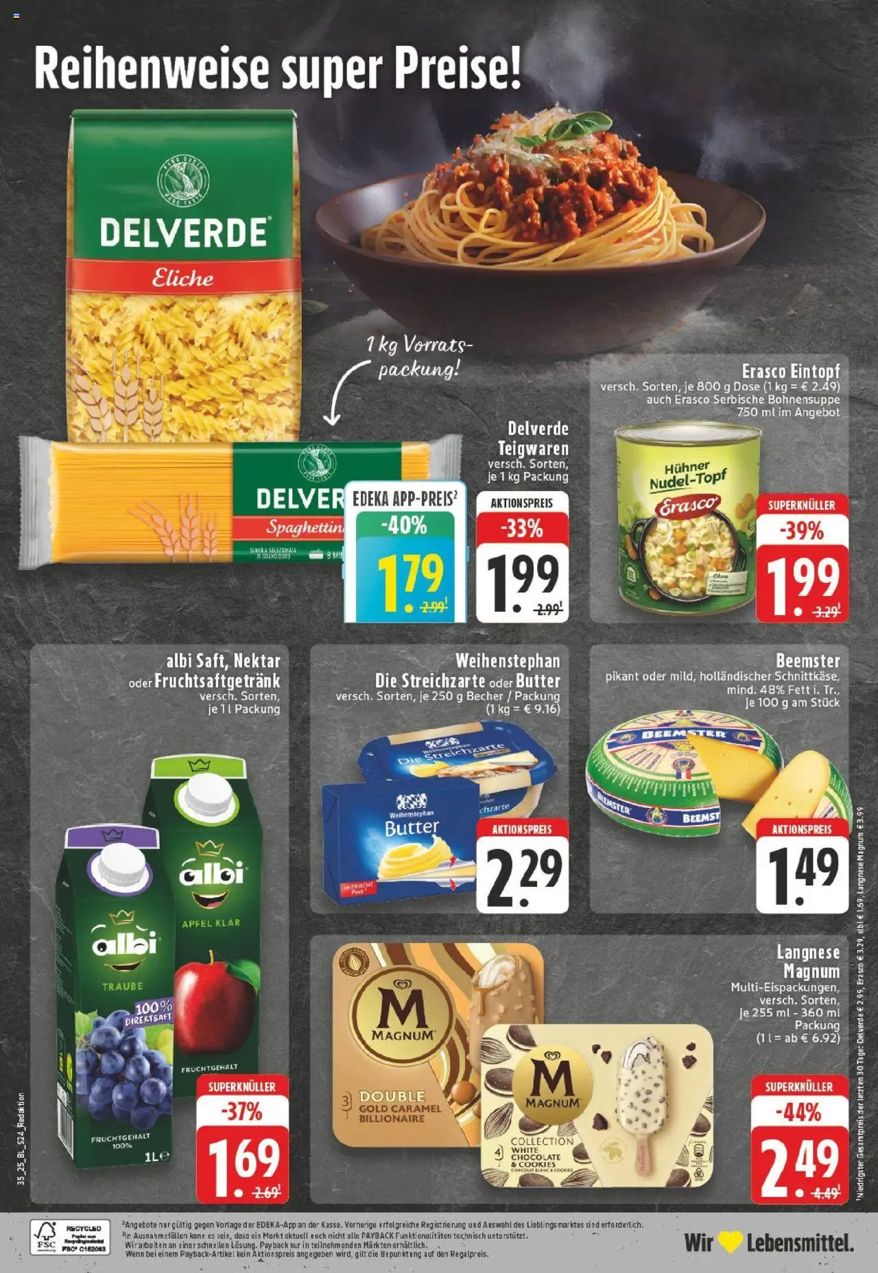 Edeka prospekt Bad Neuenahr - Ahrweiler	 - gültig ab dem 24.08.2025 | Seite: 24 | Produkte: Butter, Äpfel, Pasta, Erasco