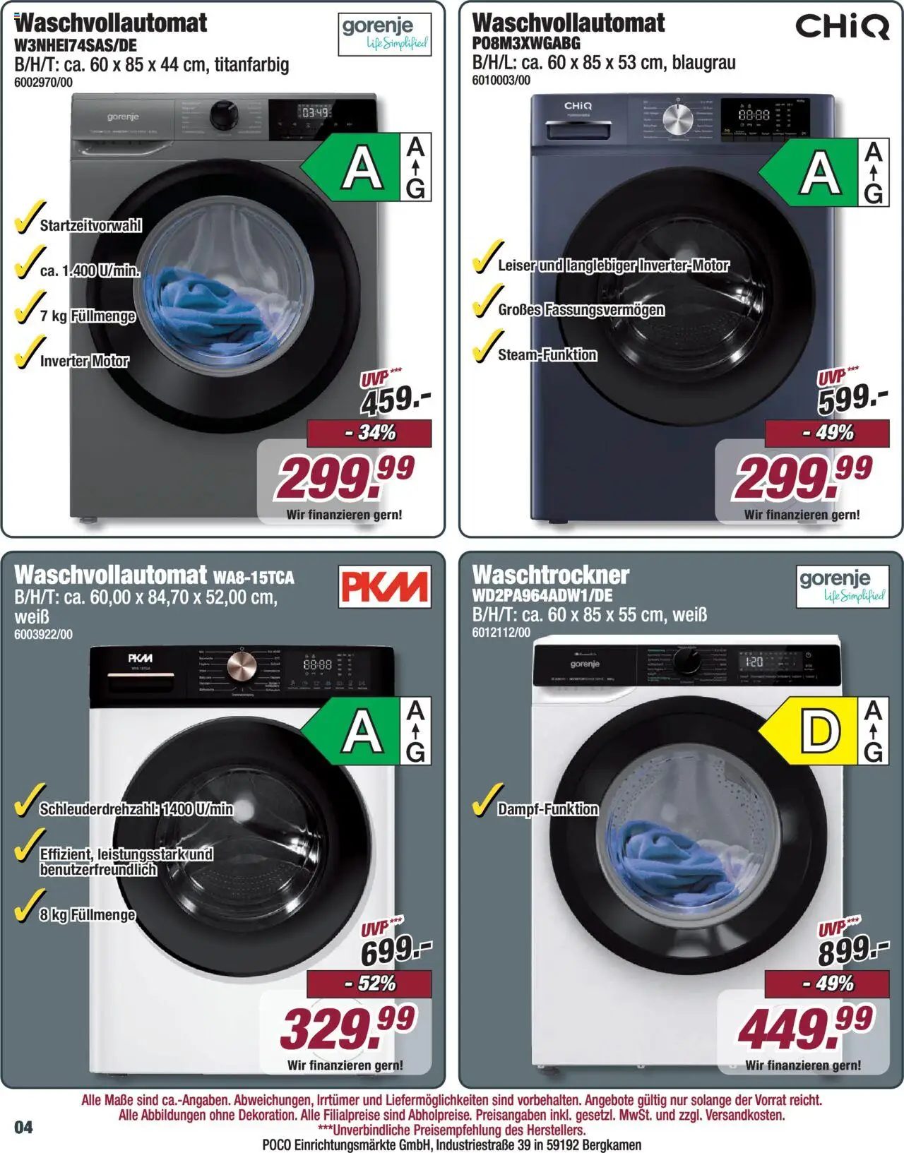 Poco Onlineprospekt - gültig ab dem 01.08.2025 | Seite: 4 | Produkte: Gorenje, Waschtrockner